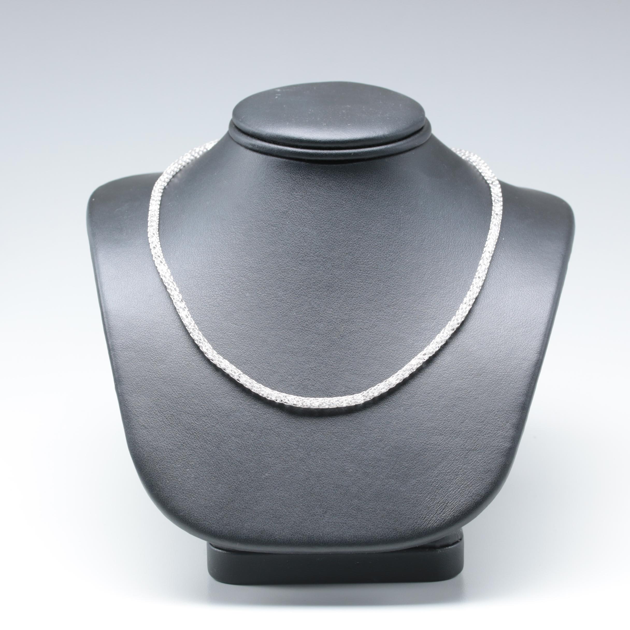 18K White Gold Cubic Zirconia Necklace