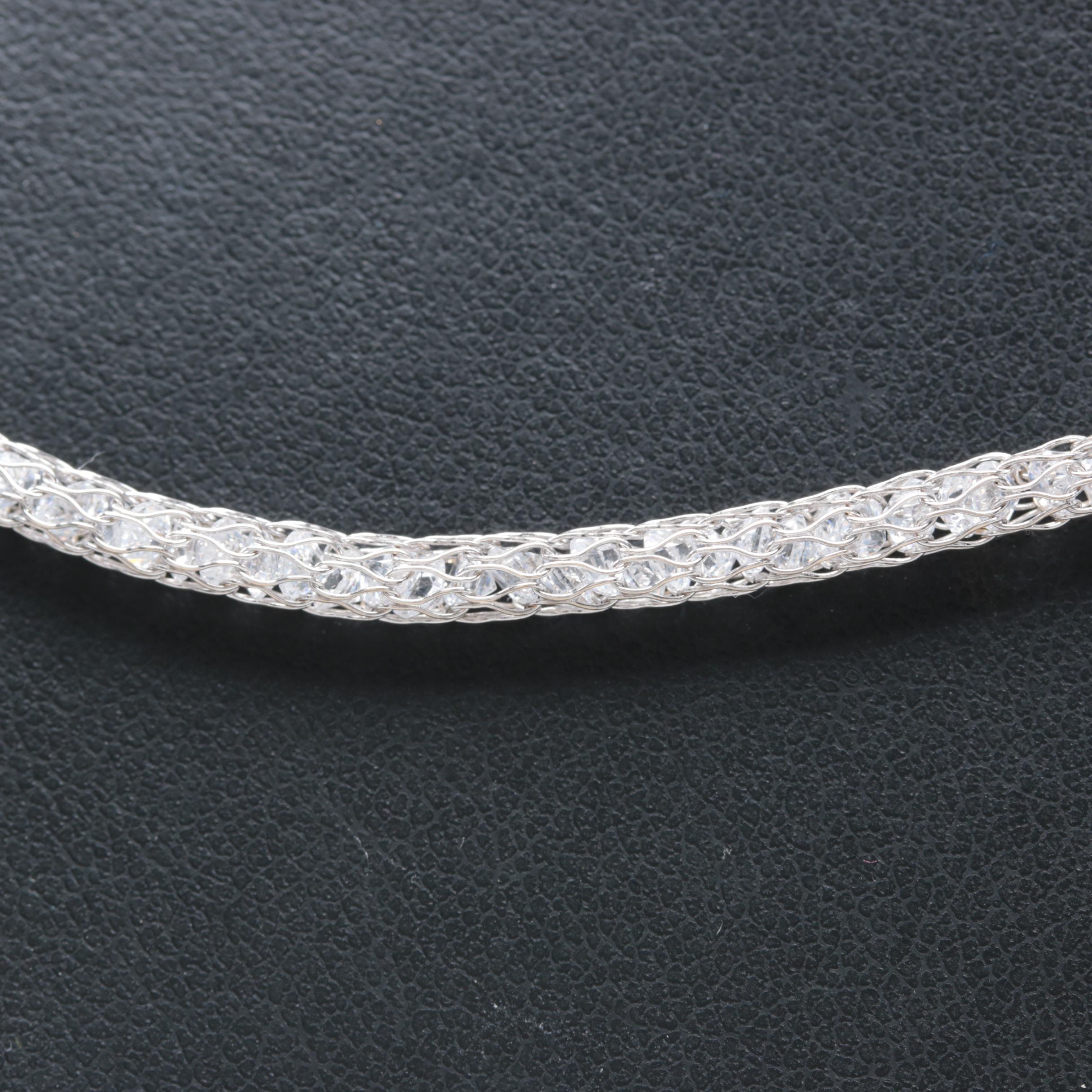 18K White Gold Cubic Zirconia Necklace
