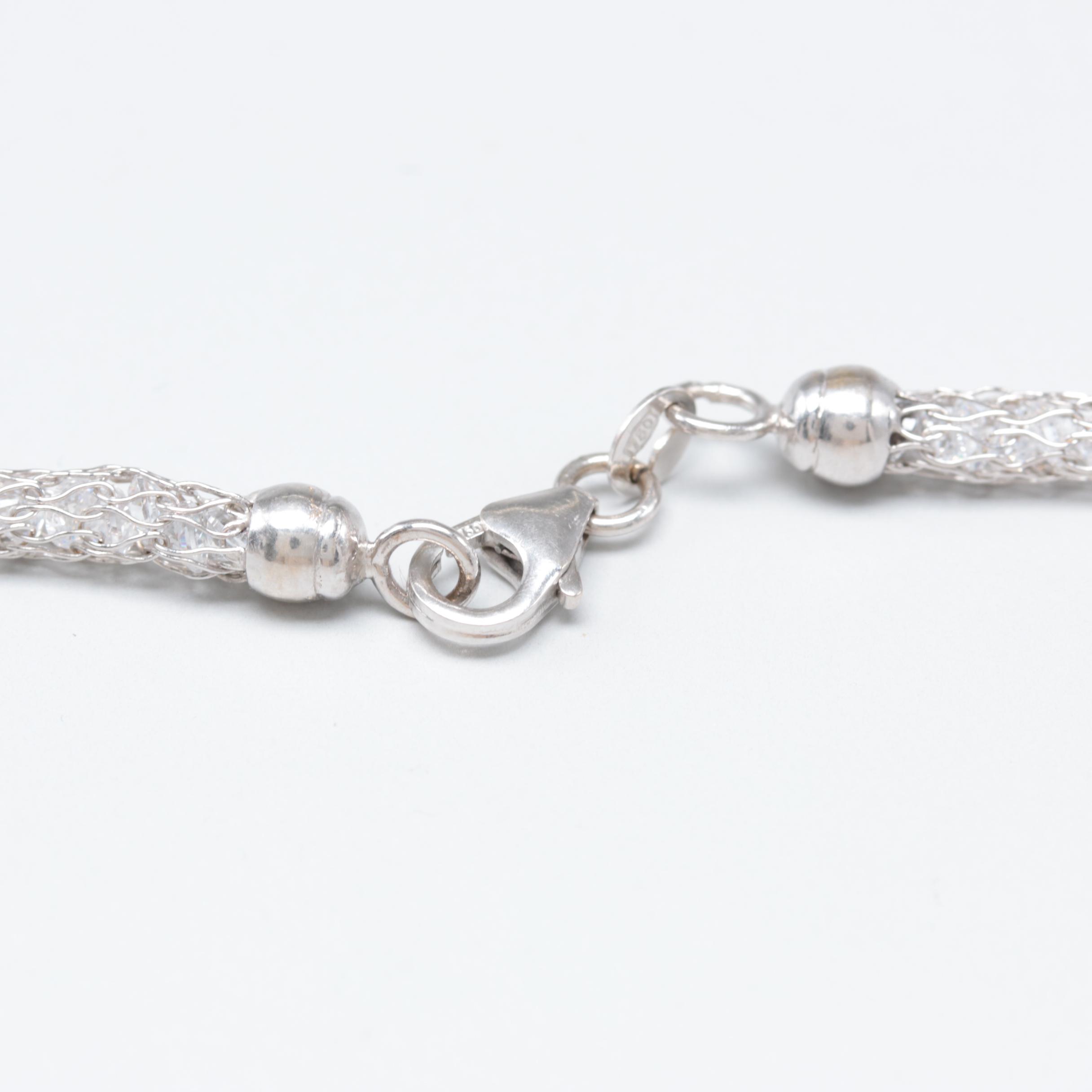 18K White Gold Cubic Zirconia Necklace