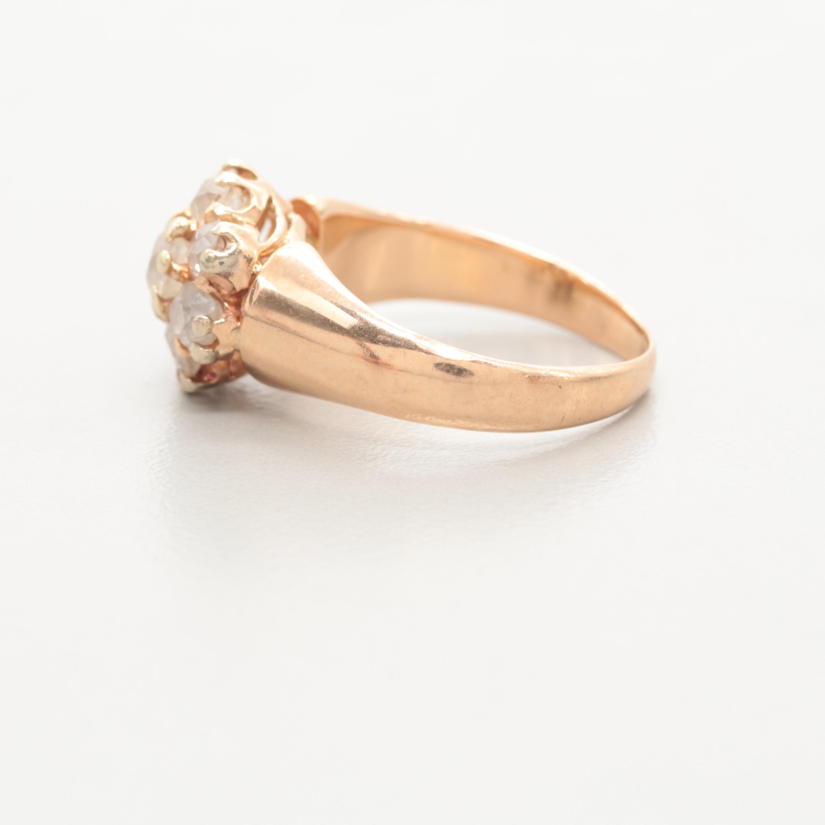 14K Yellow Gold 1.05 CTW Diamond Ring