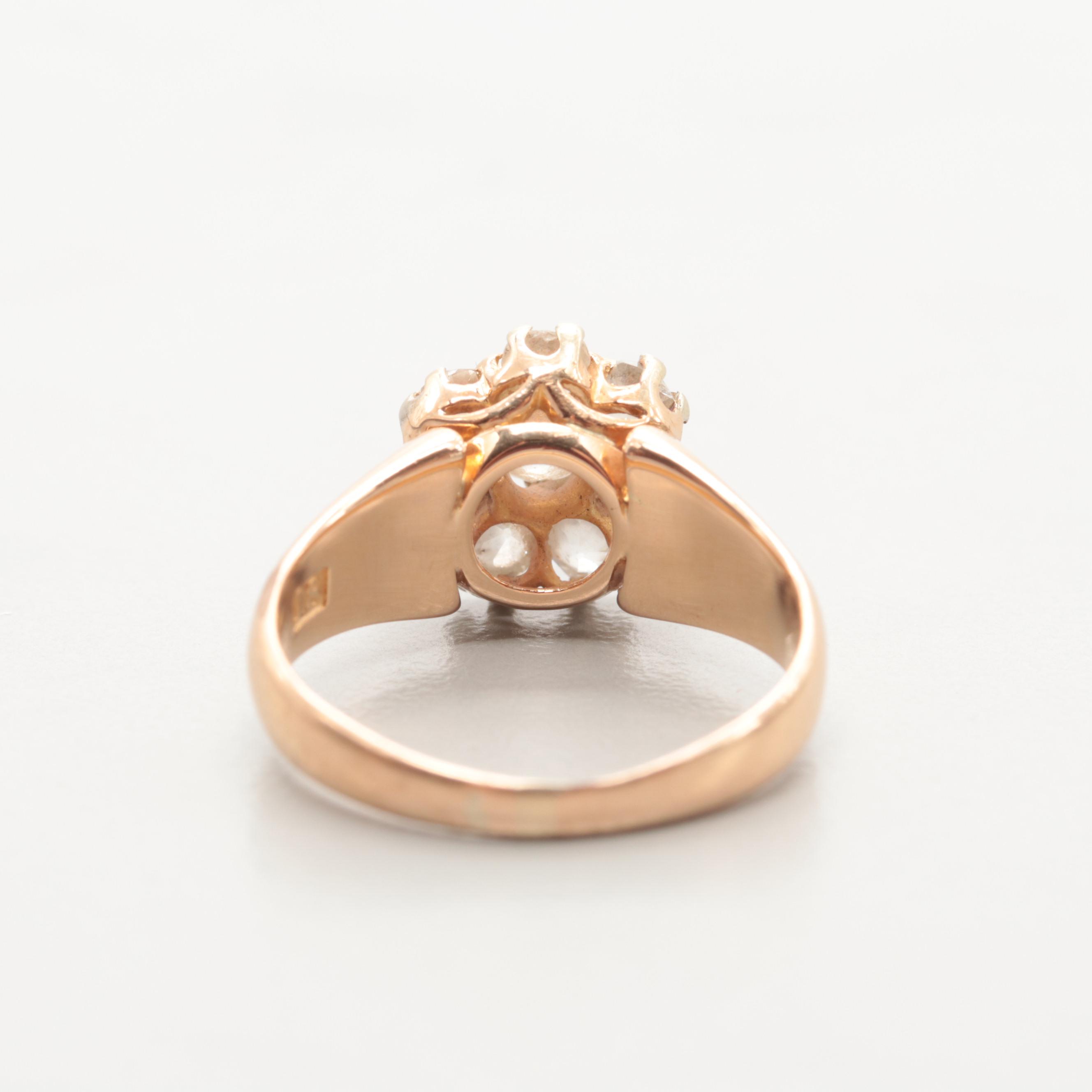 14K Yellow Gold 1.05 CTW Diamond Ring