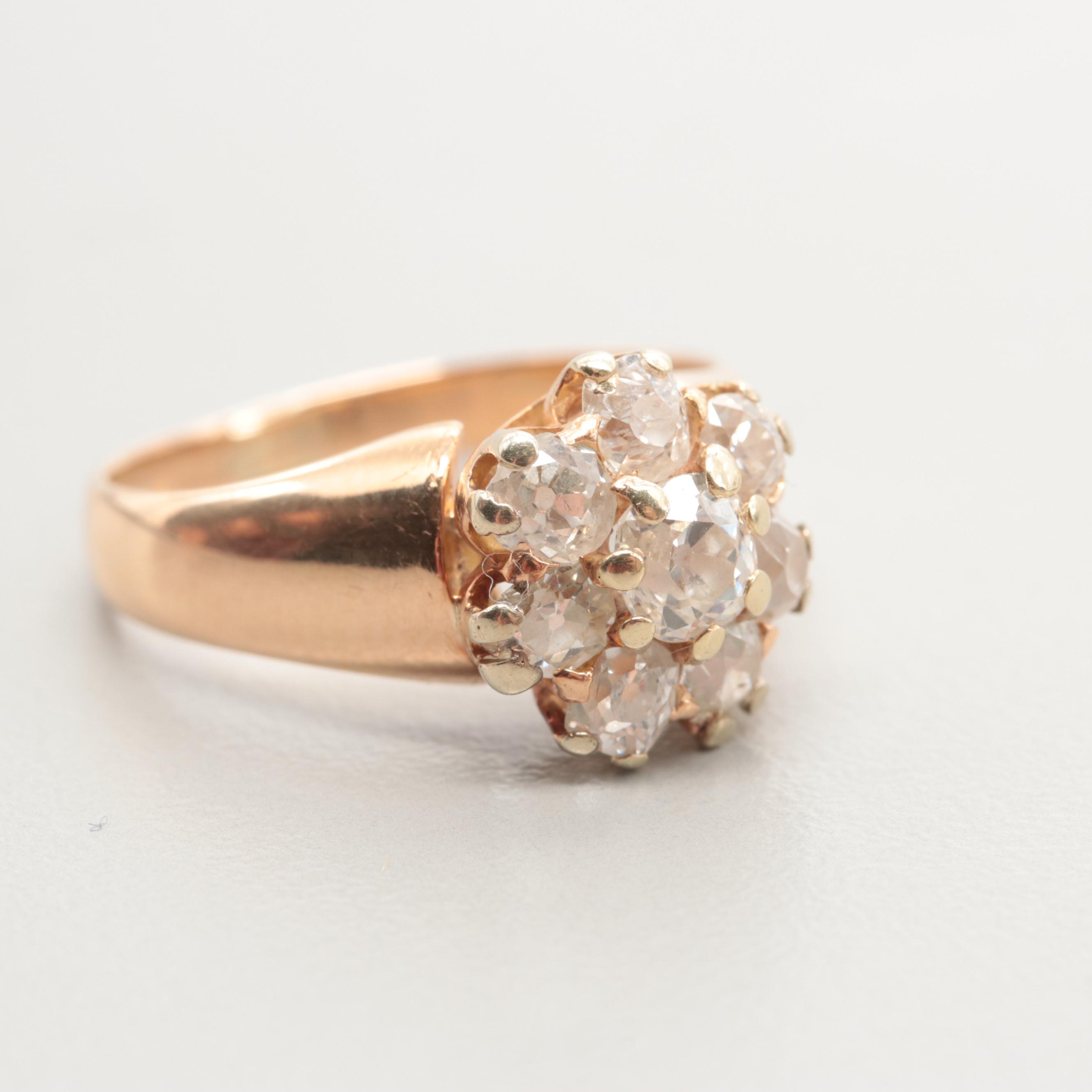 14K Yellow Gold 1.05 CTW Diamond Ring