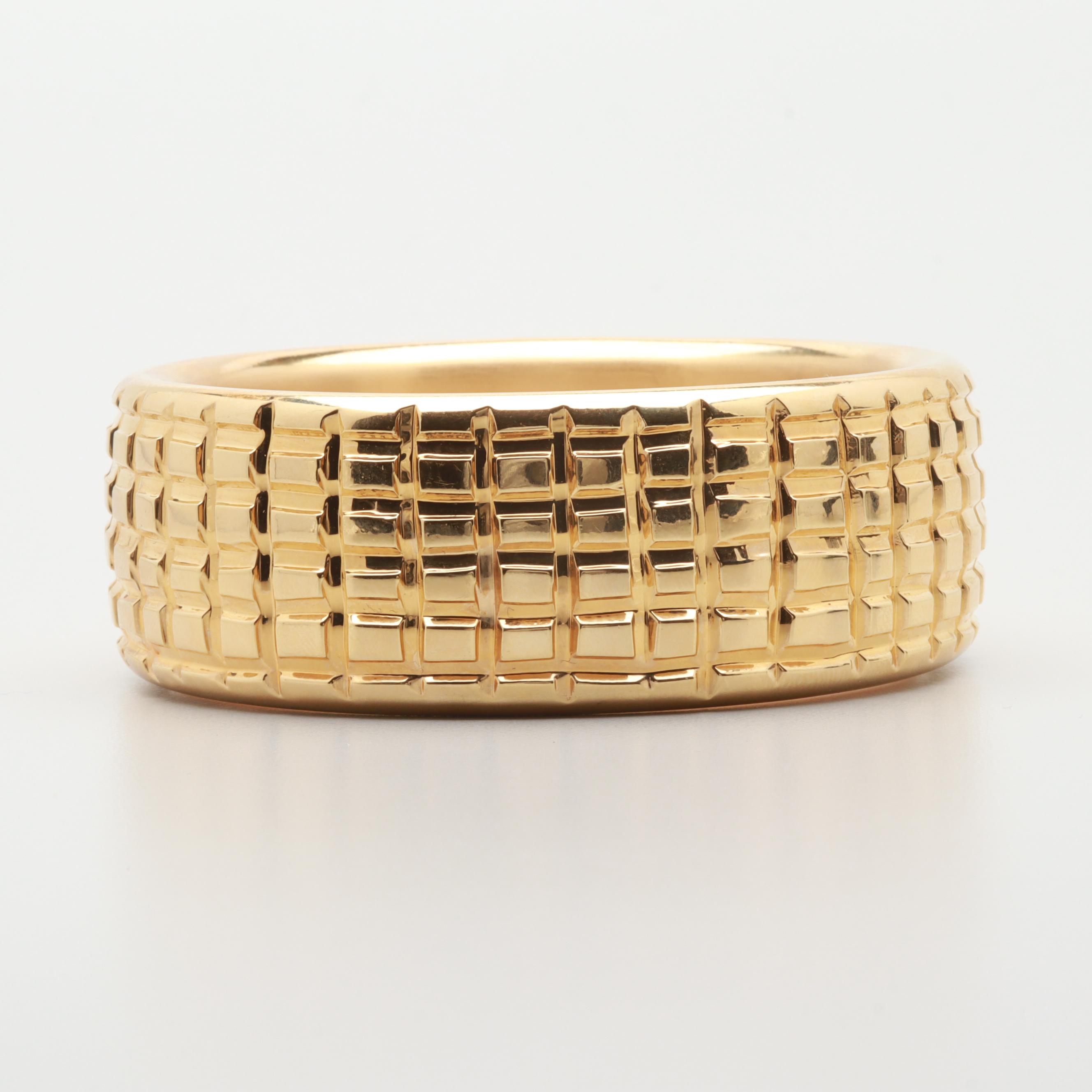 Milor Italy 14K Yellow Gold Textured Bangle