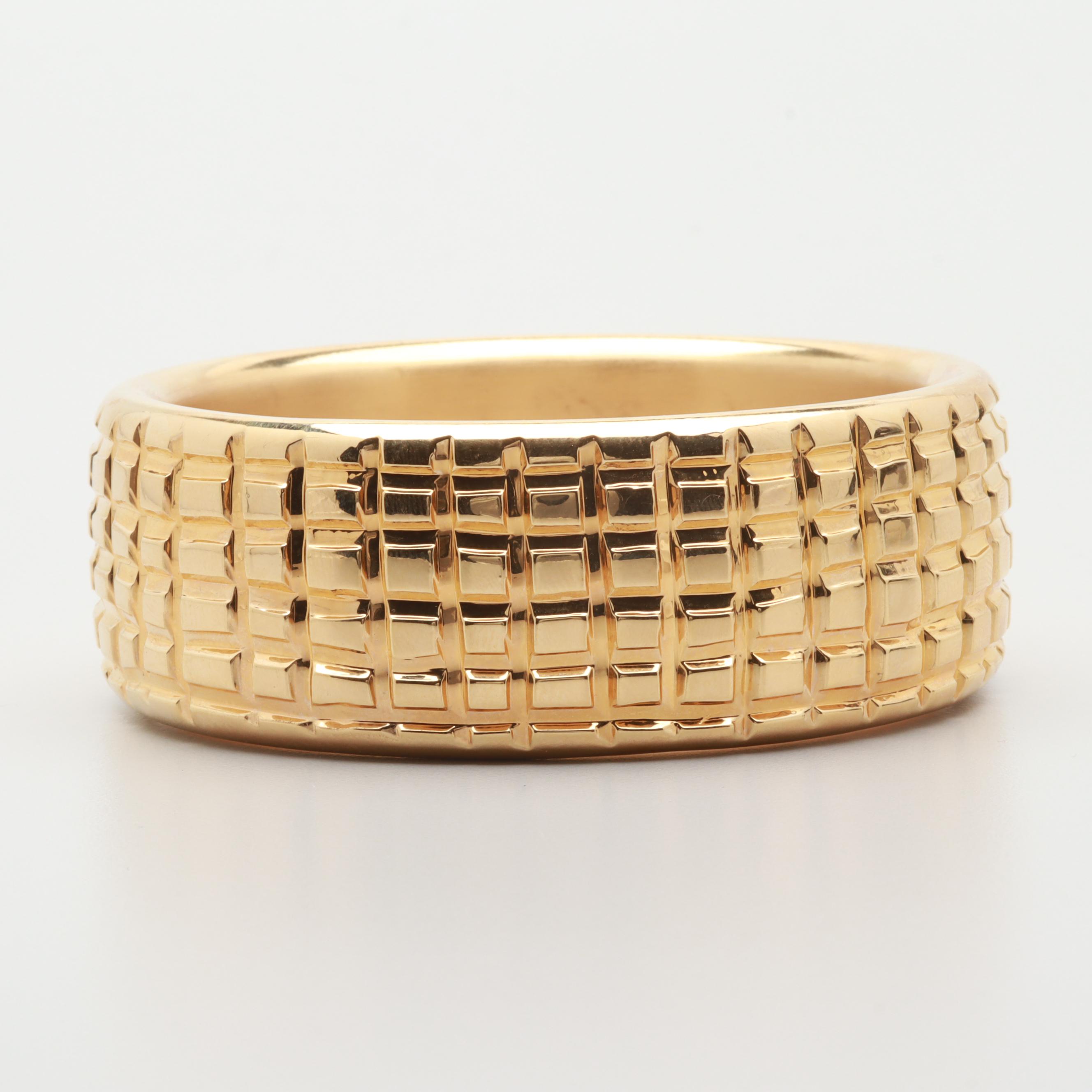 Milor Italy 14K Yellow Gold Textured Bangle