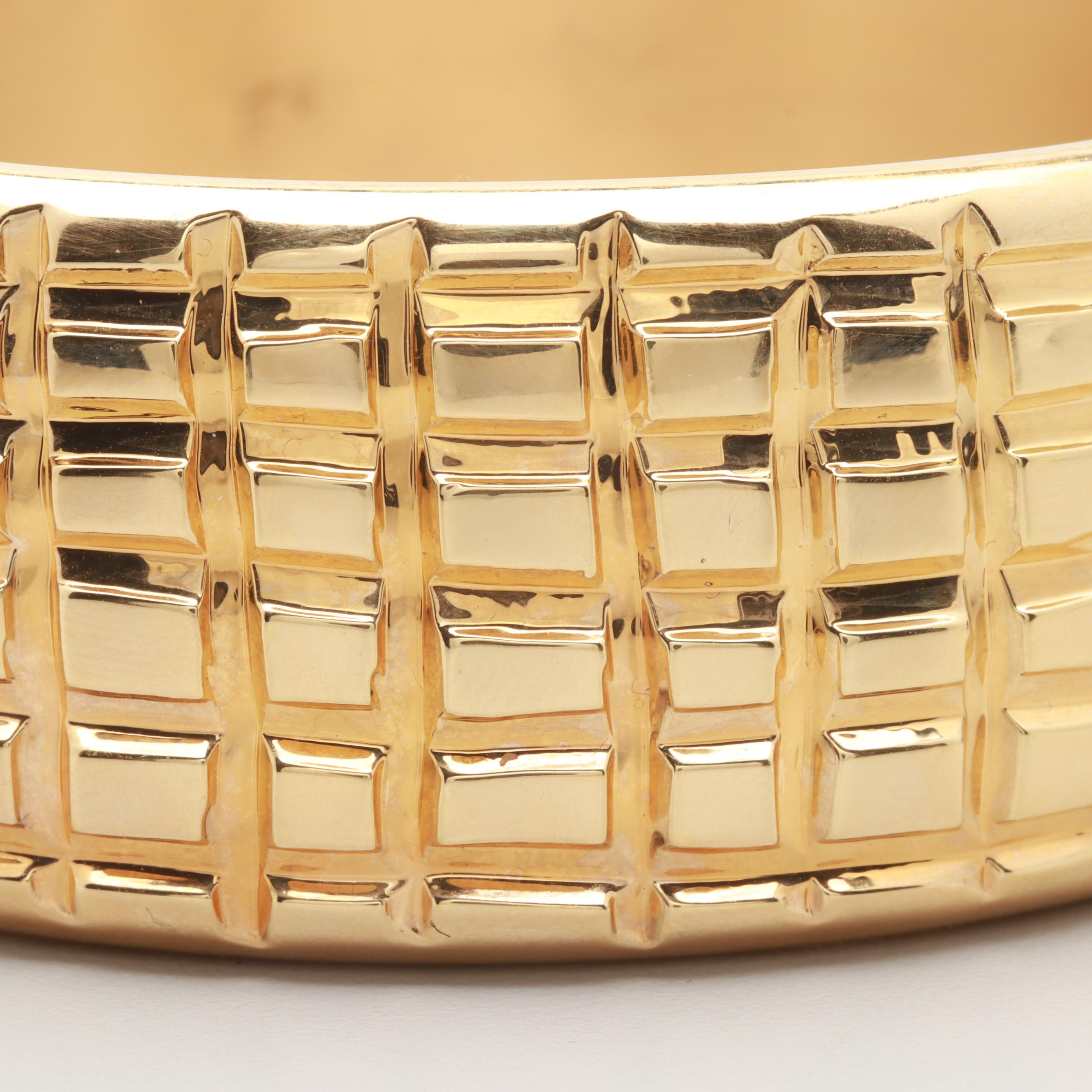 Milor Italy 14K Yellow Gold Textured Bangle