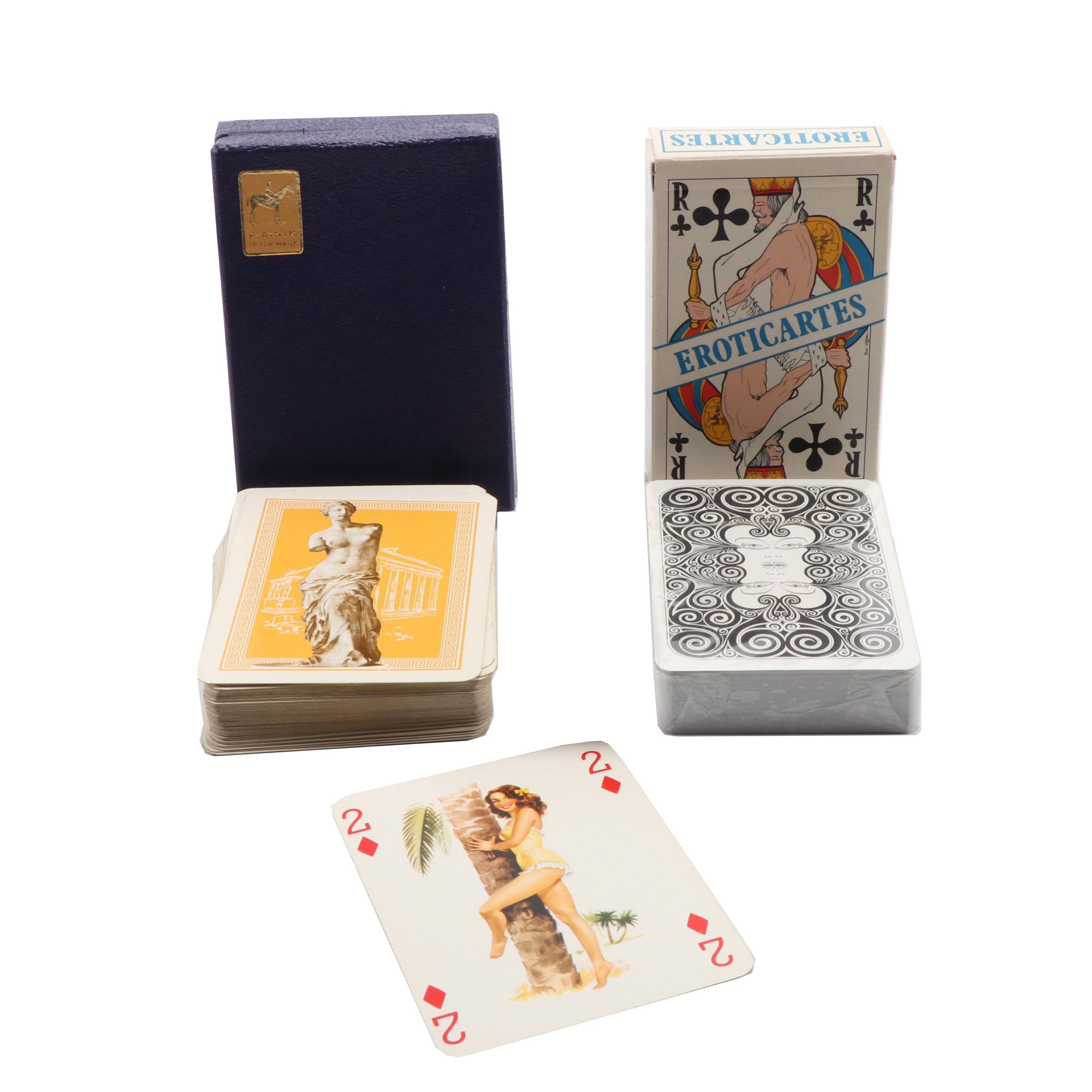 1983 French Eroticartes after Pino Zac and Piatnik Pin-up Model Playing Cards