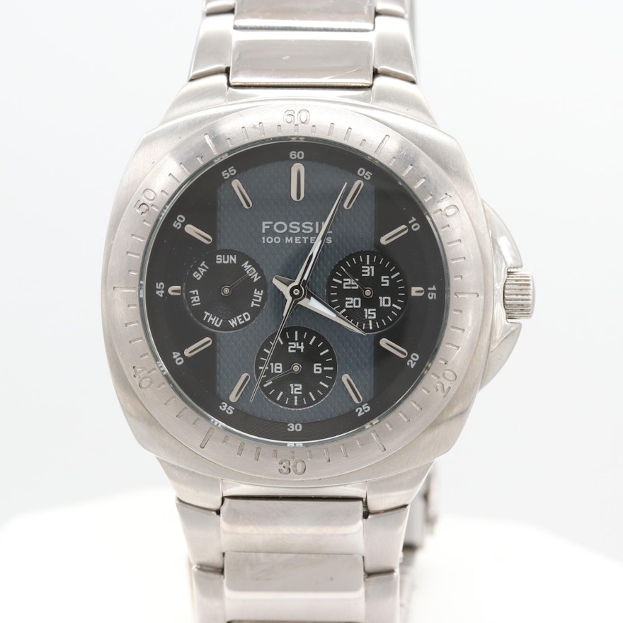 Fossil Blue Stainless Steel Model BQ9237 Wristwatch