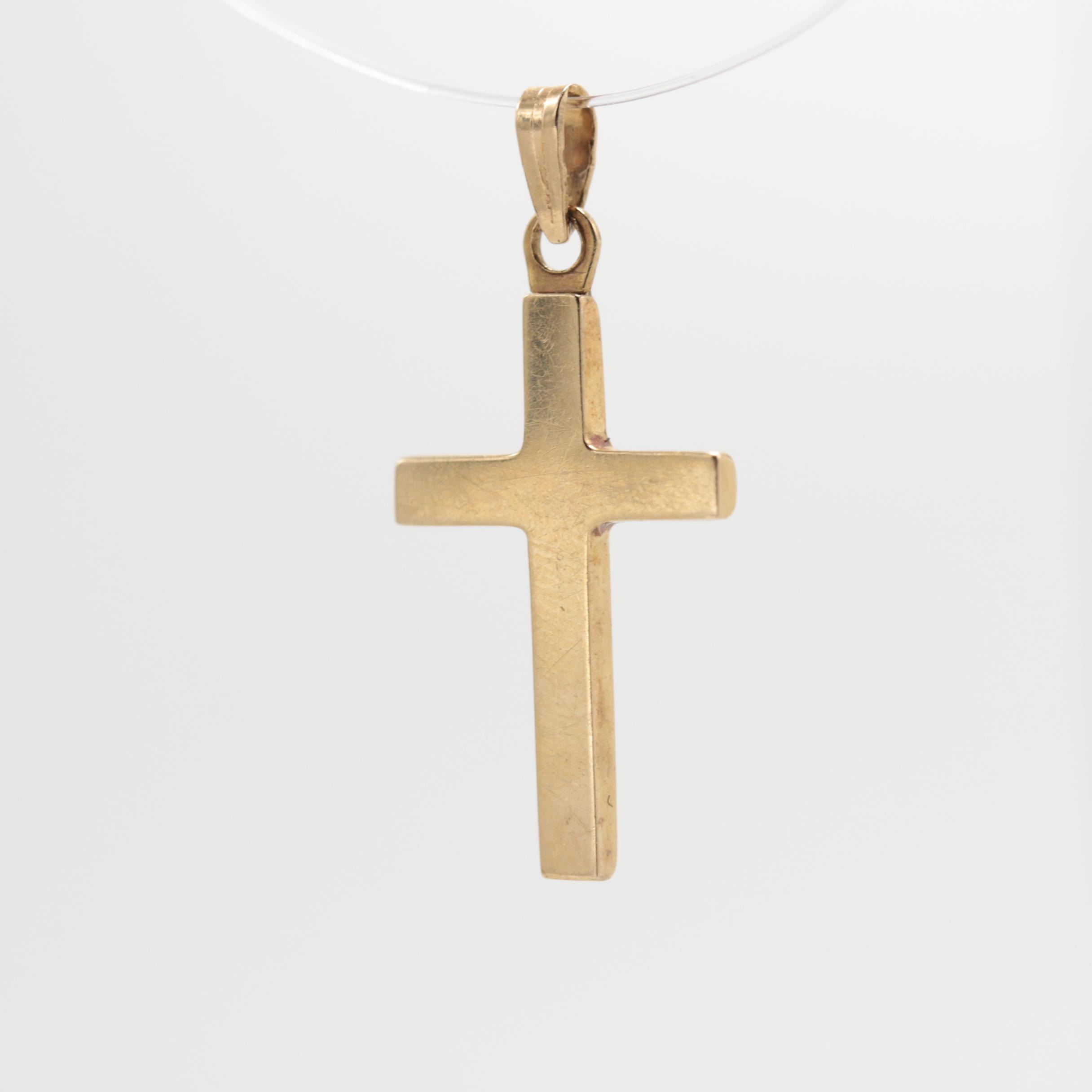 14K Yellow Gold Cross Pendant