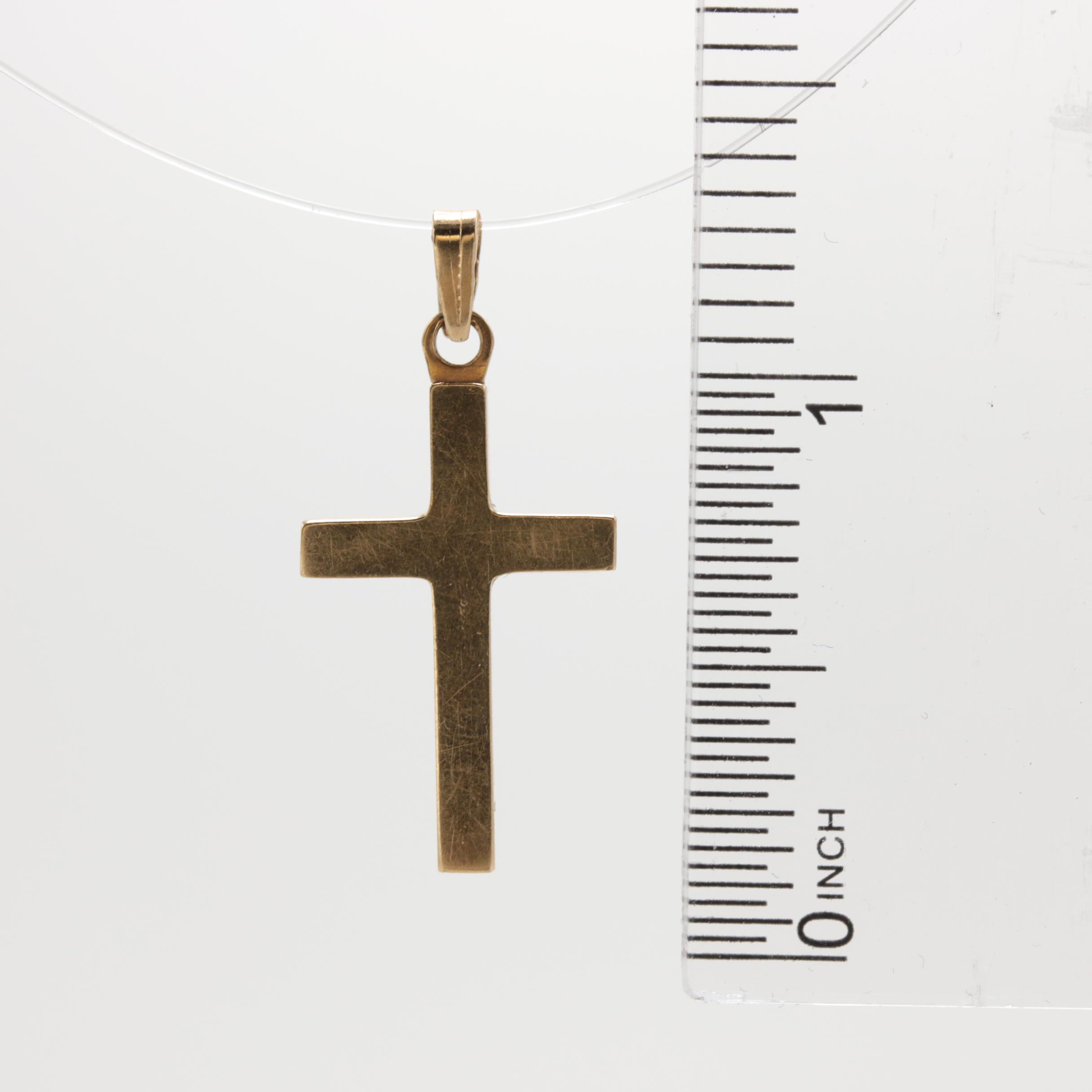 14K Yellow Gold Cross Pendant