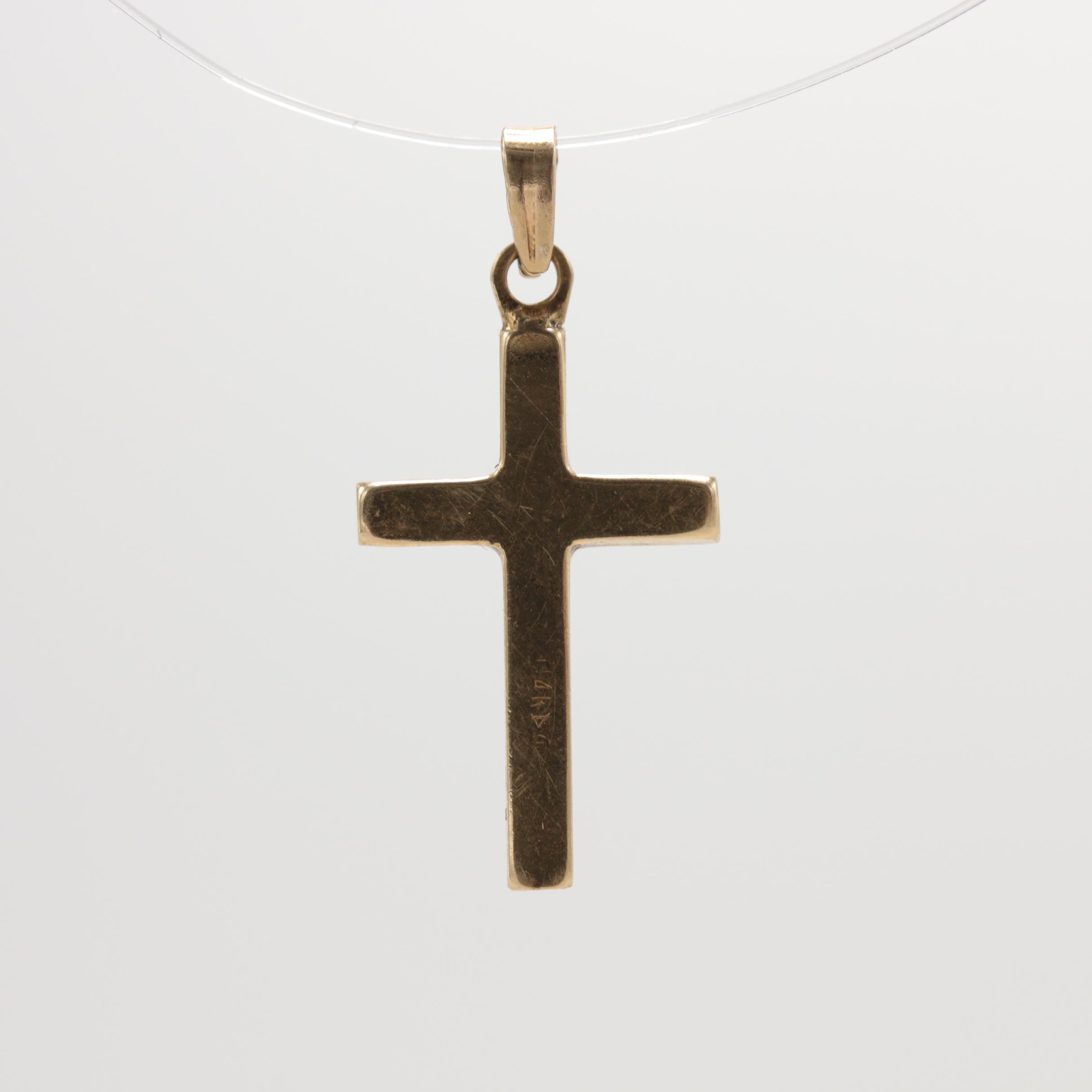 14K Yellow Gold Cross Pendant