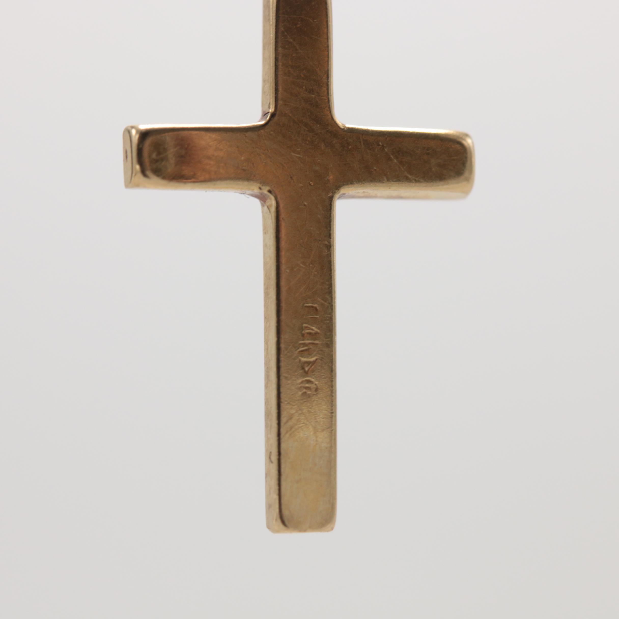 14K Yellow Gold Cross Pendant