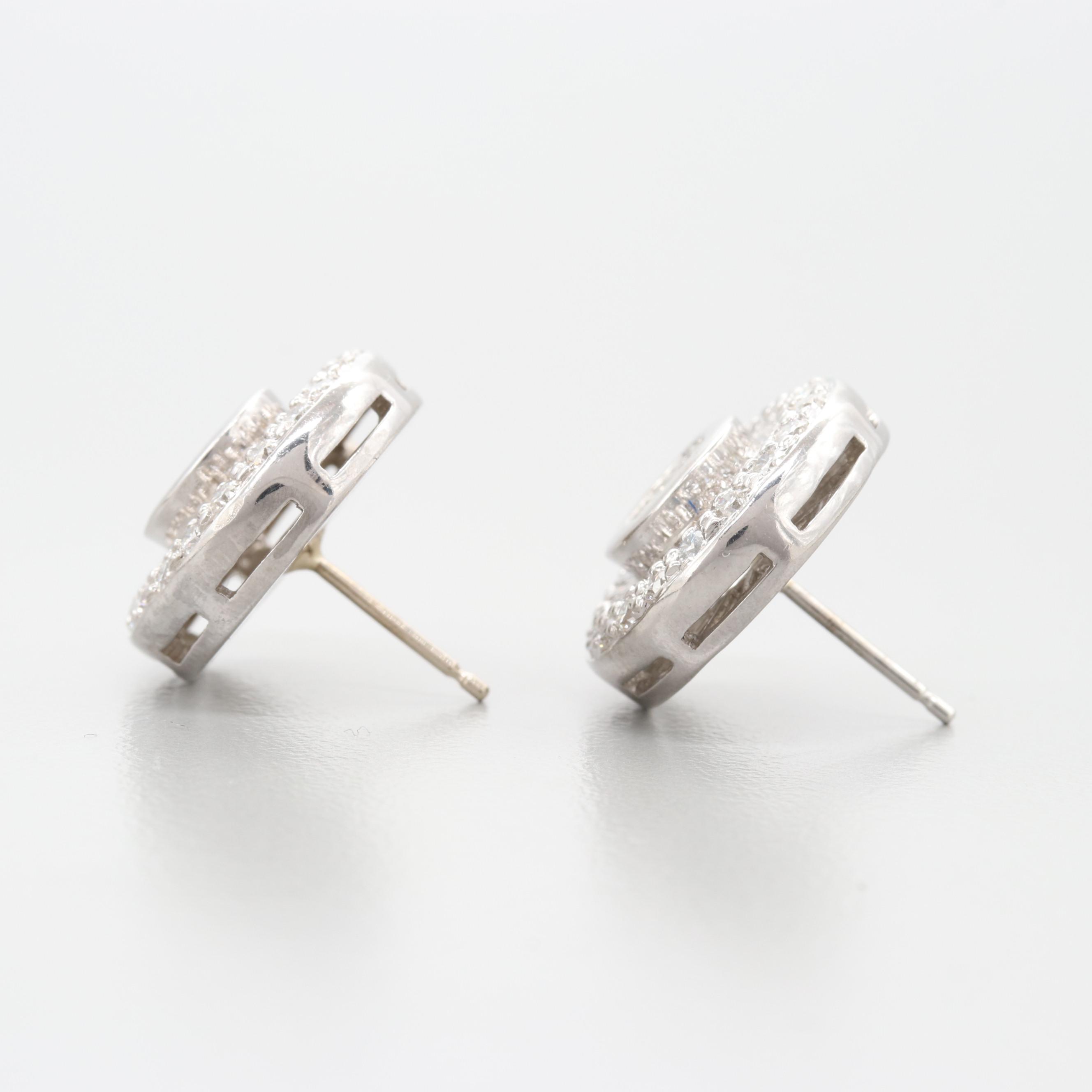 18K White Gold 1.25 CTW Diamond Earrings