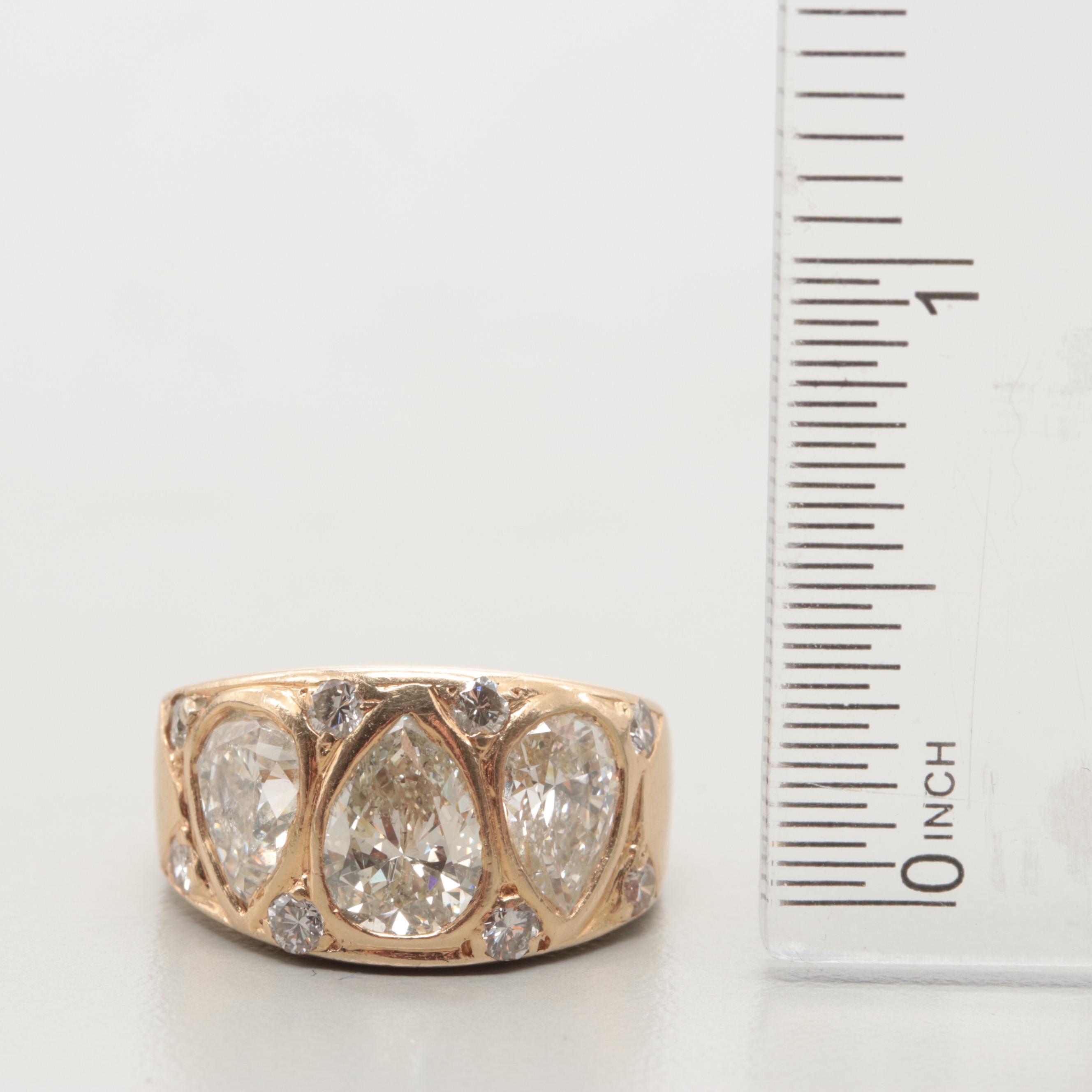 14K Yellow Gold 3.96 CTW Diamond Ring
