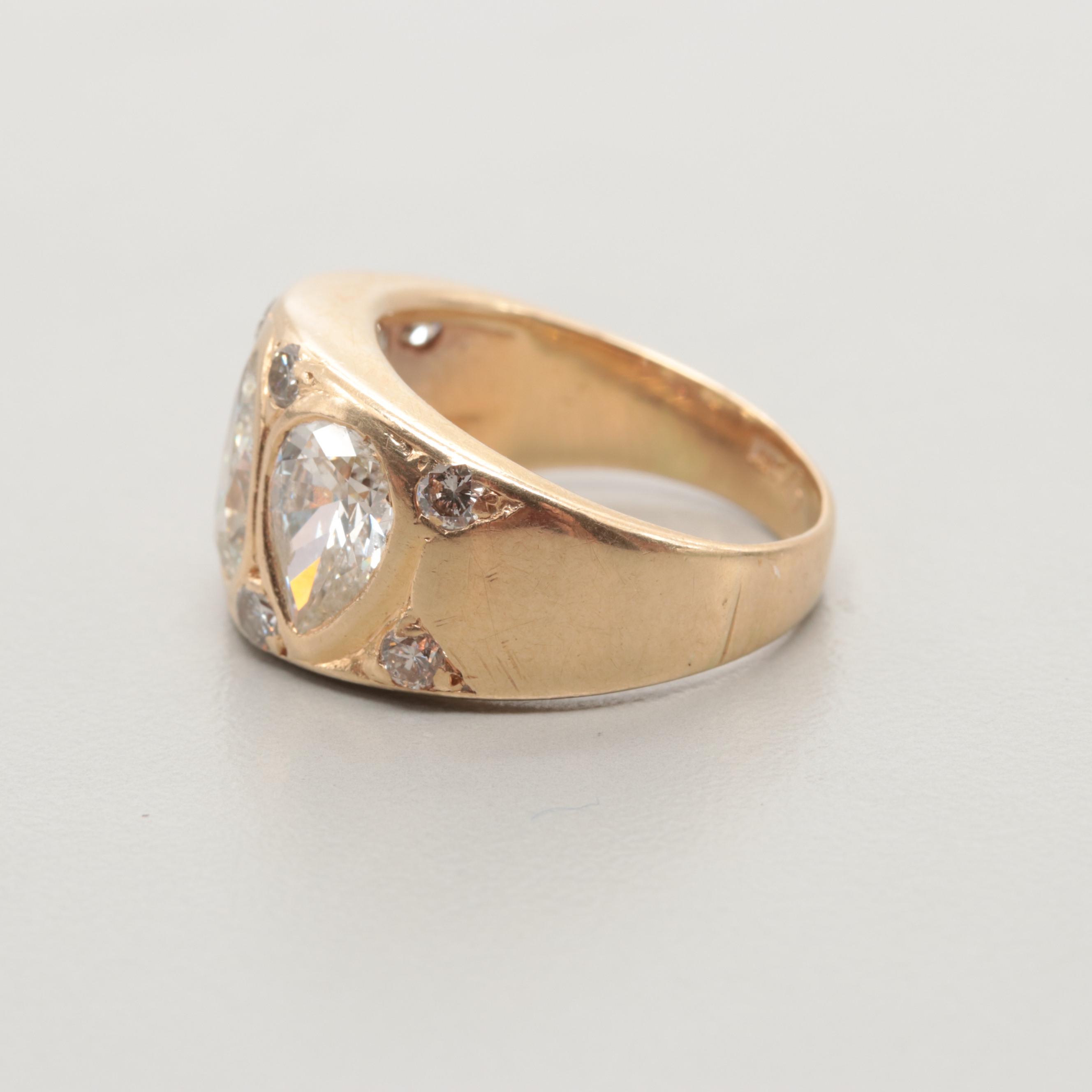 14K Yellow Gold 3.96 CTW Diamond Ring