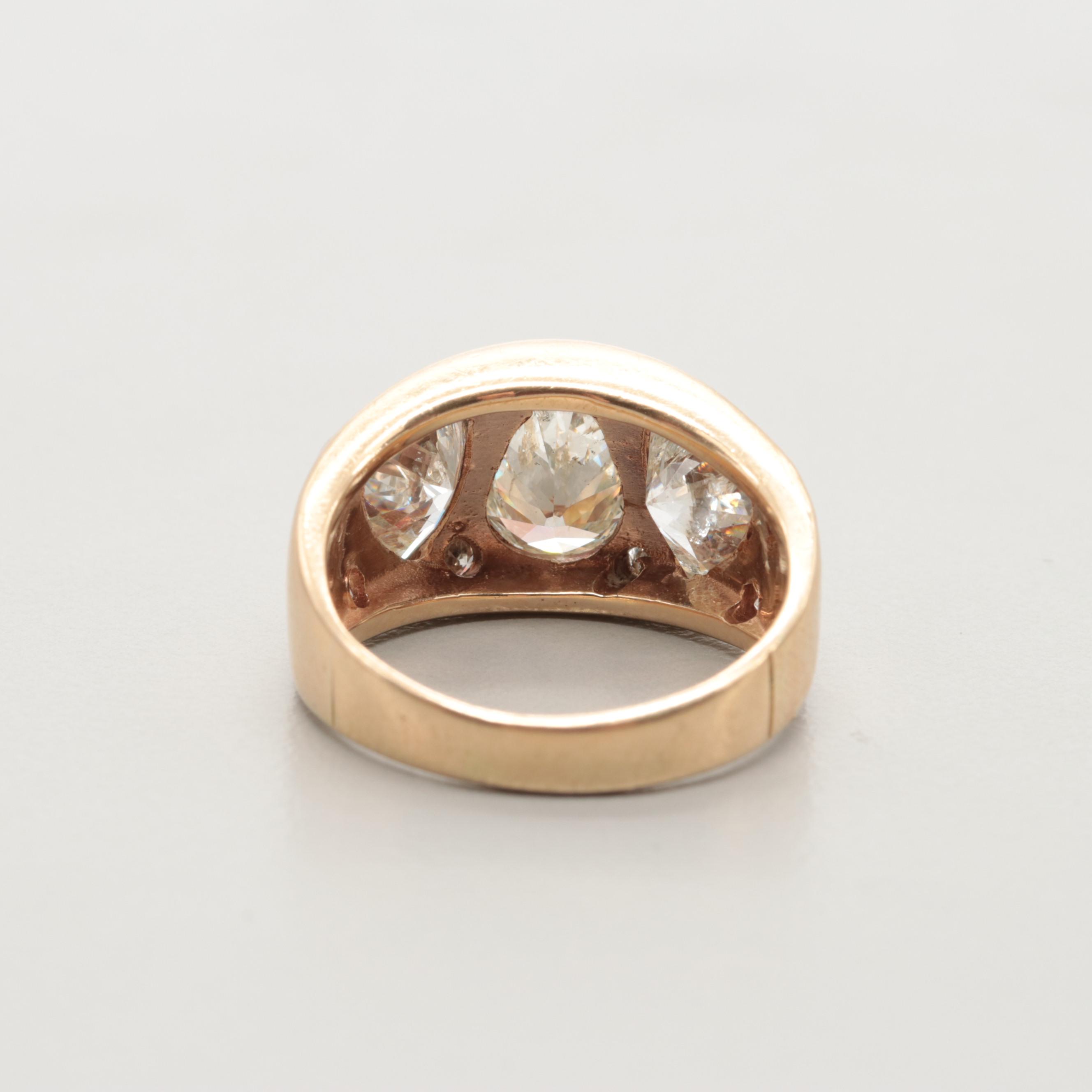 14K Yellow Gold 3.96 CTW Diamond Ring