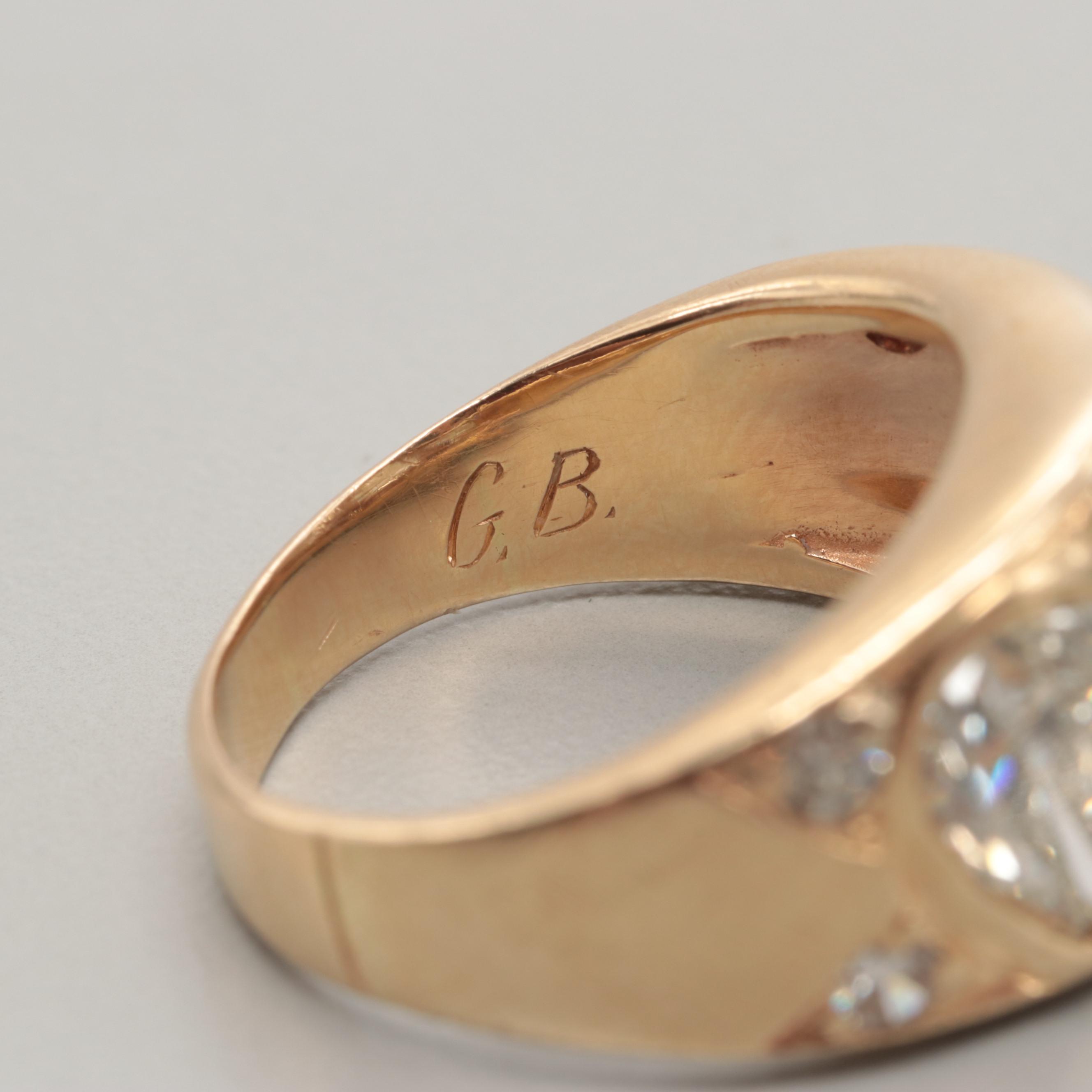 14K Yellow Gold 3.96 CTW Diamond Ring