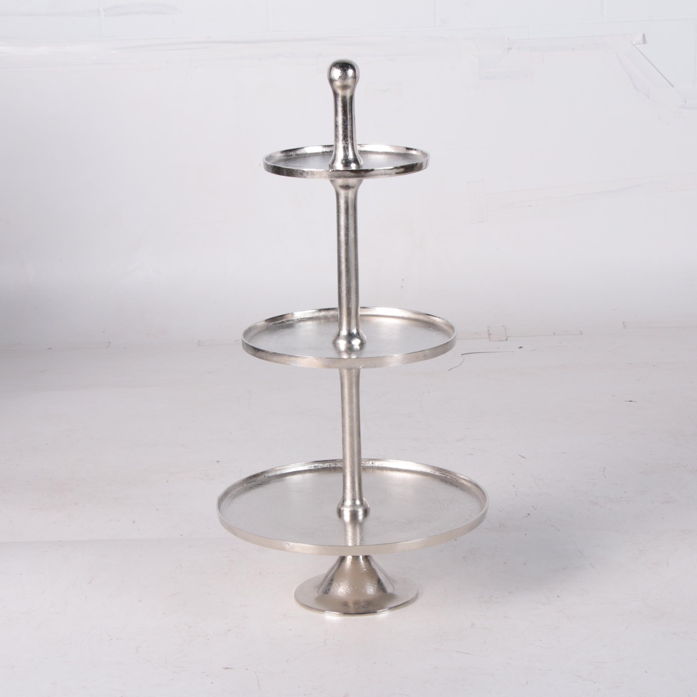 Contemporary Metal Alloy "Milan" Three-Tier Display Stand