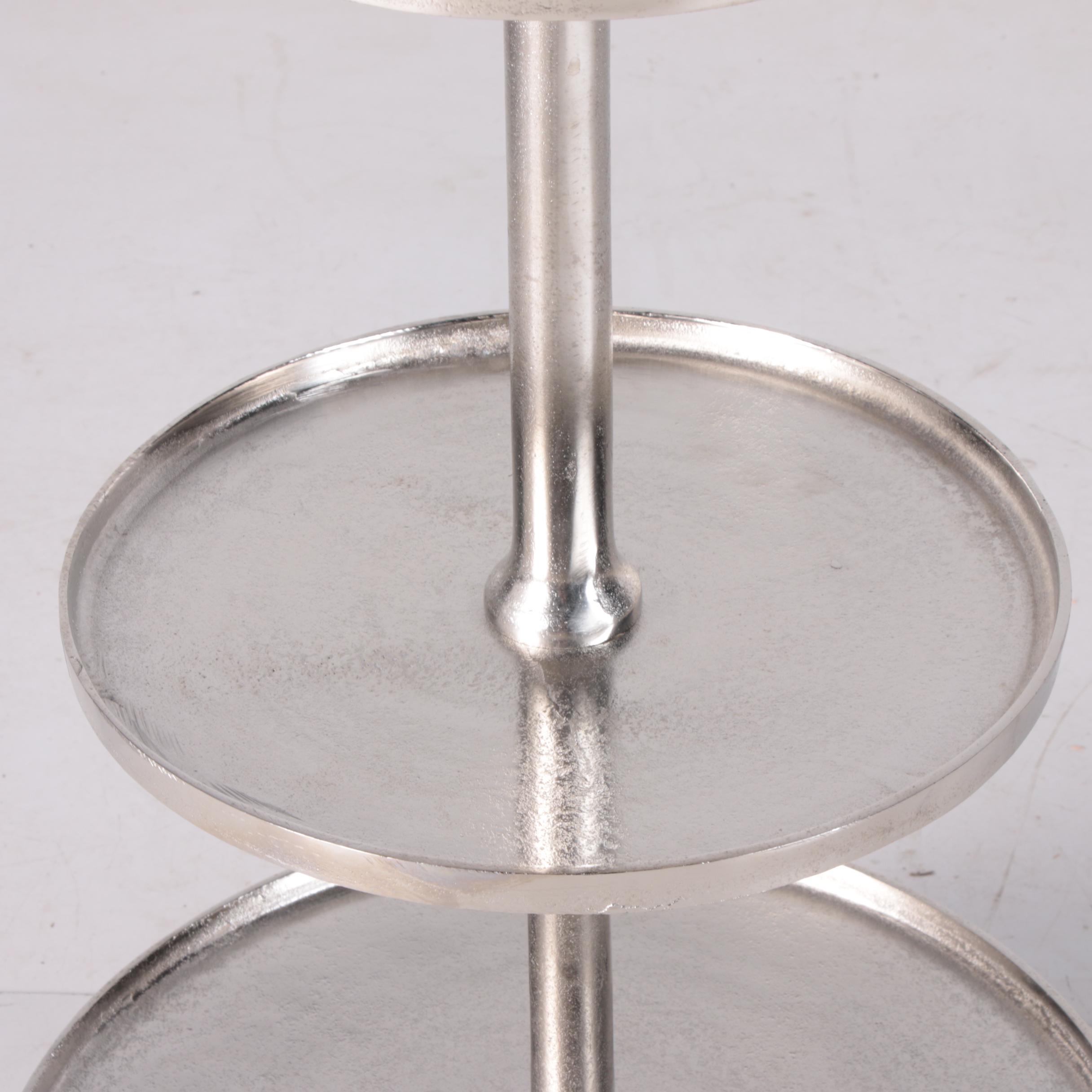 Contemporary Metal Alloy "Milan" Three-Tier Display Stand