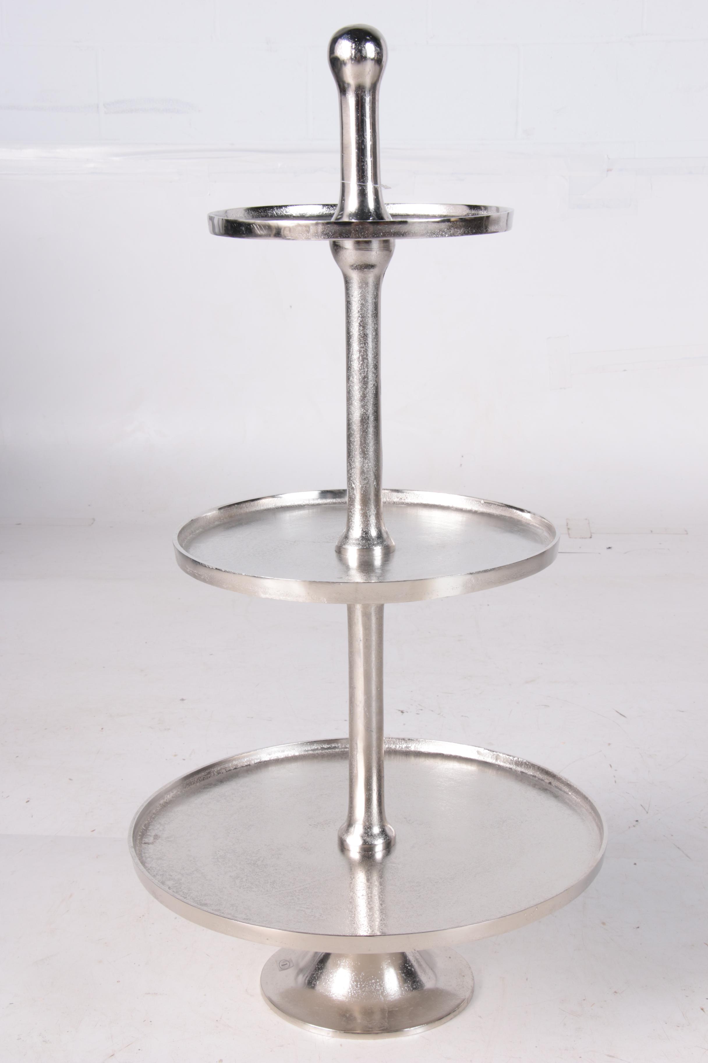 Contemporary Metal Alloy "Milan" Three-Tier Display Stand