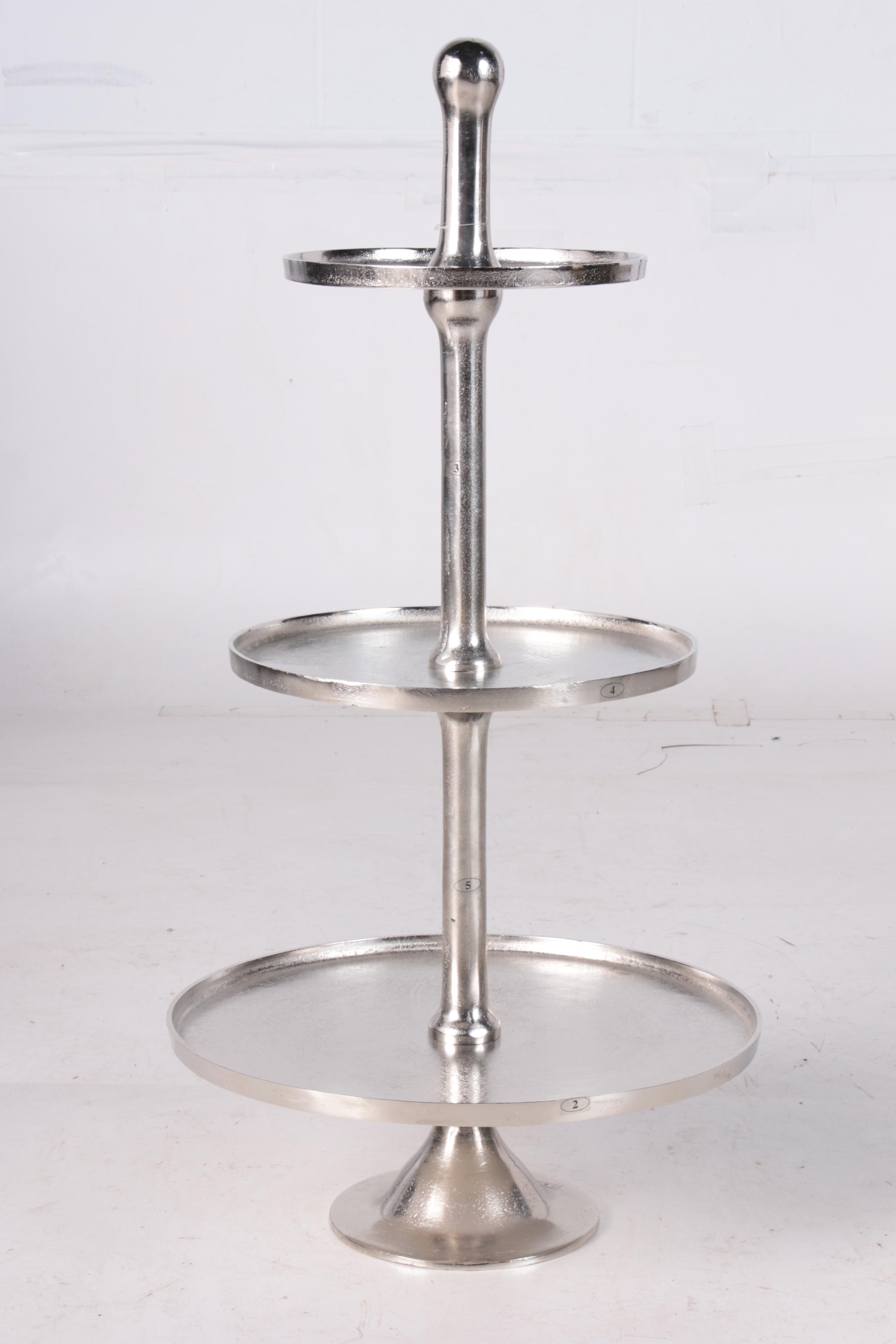 Contemporary Metal Alloy "Milan" Three-Tier Display Stand