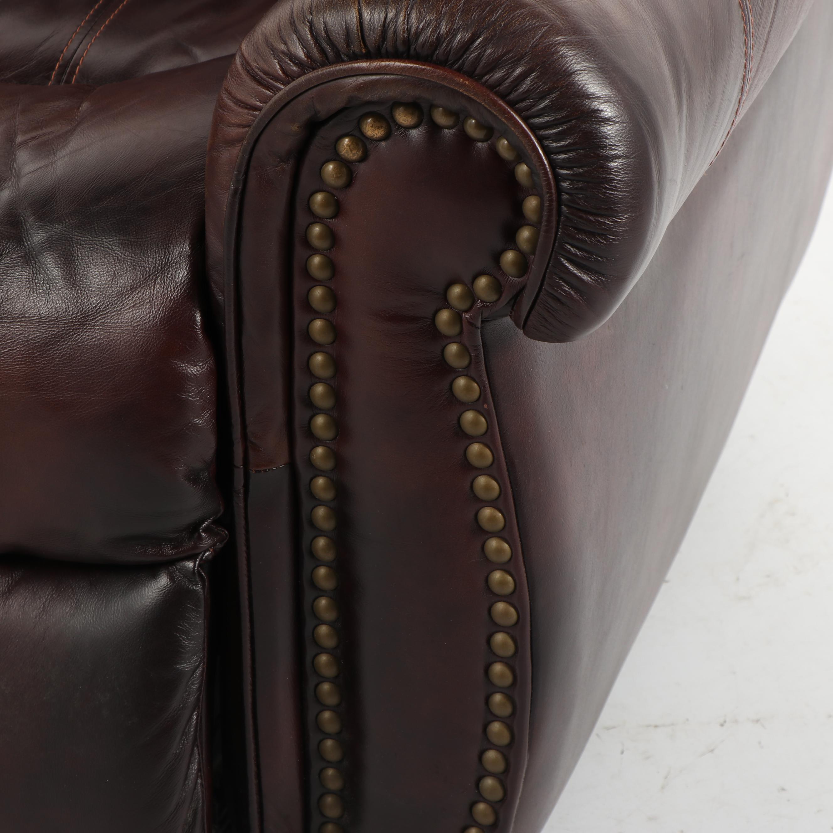 Contemporary Brown Faux Leather Recliner