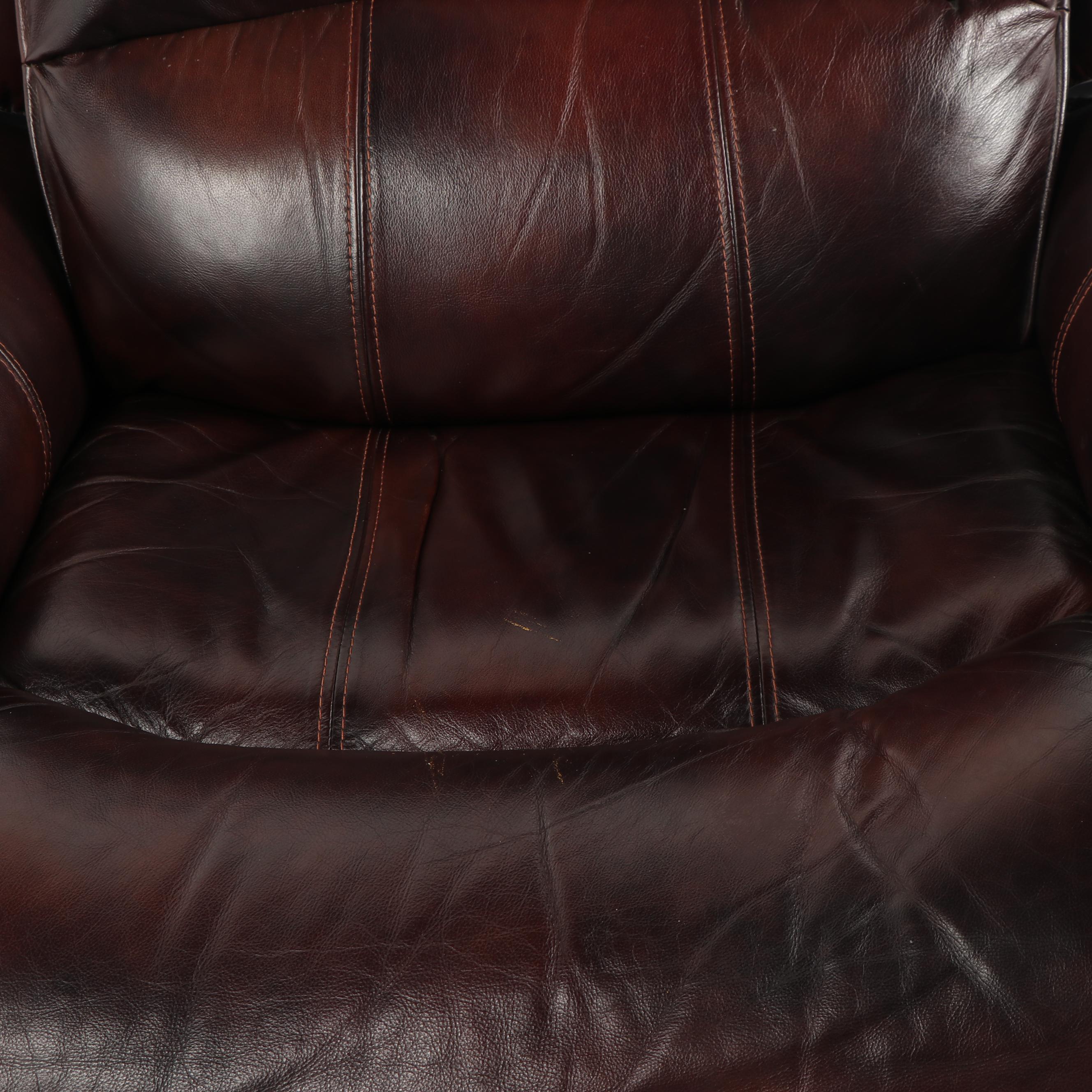 Contemporary Brown Faux Leather Recliner