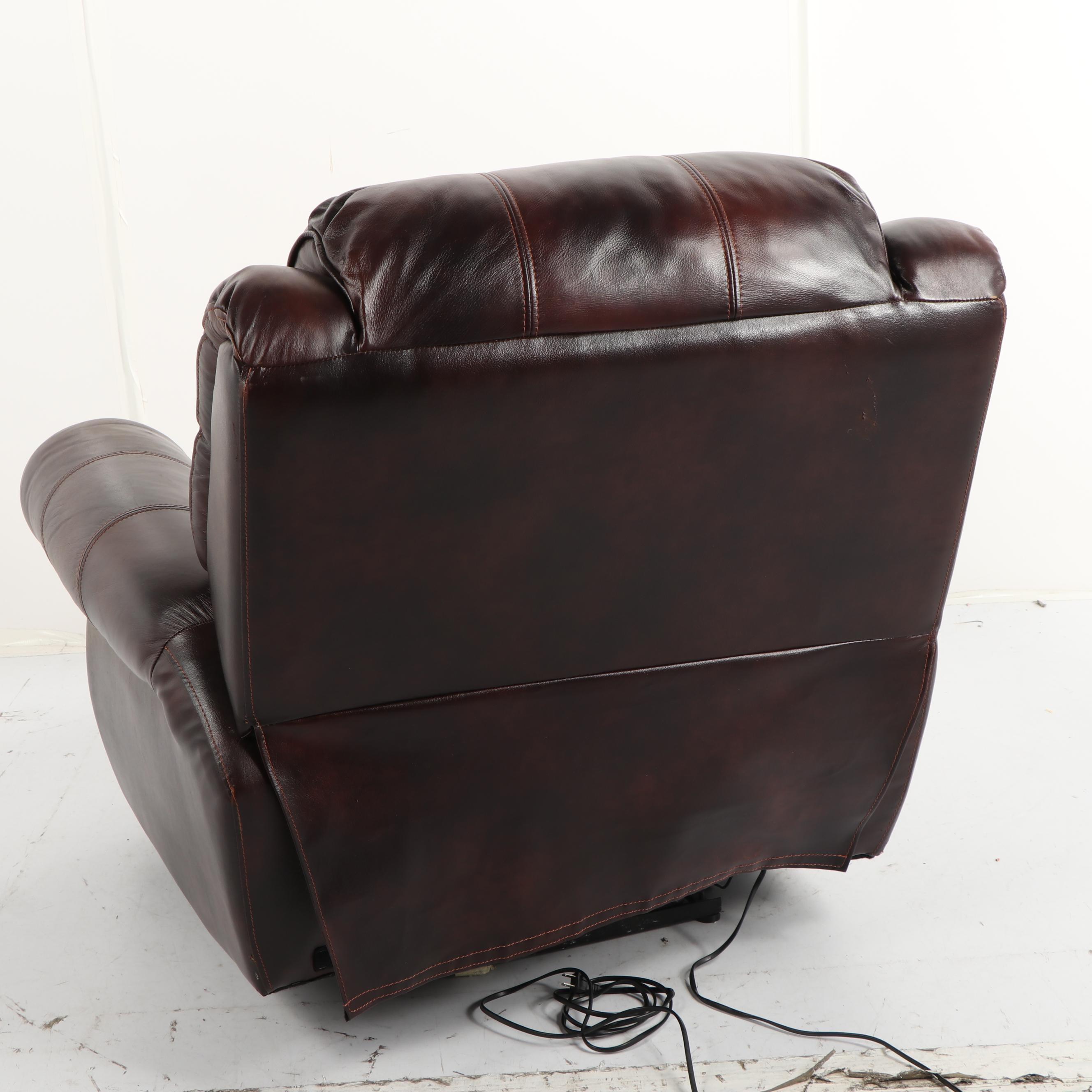 Contemporary Brown Faux Leather Recliner