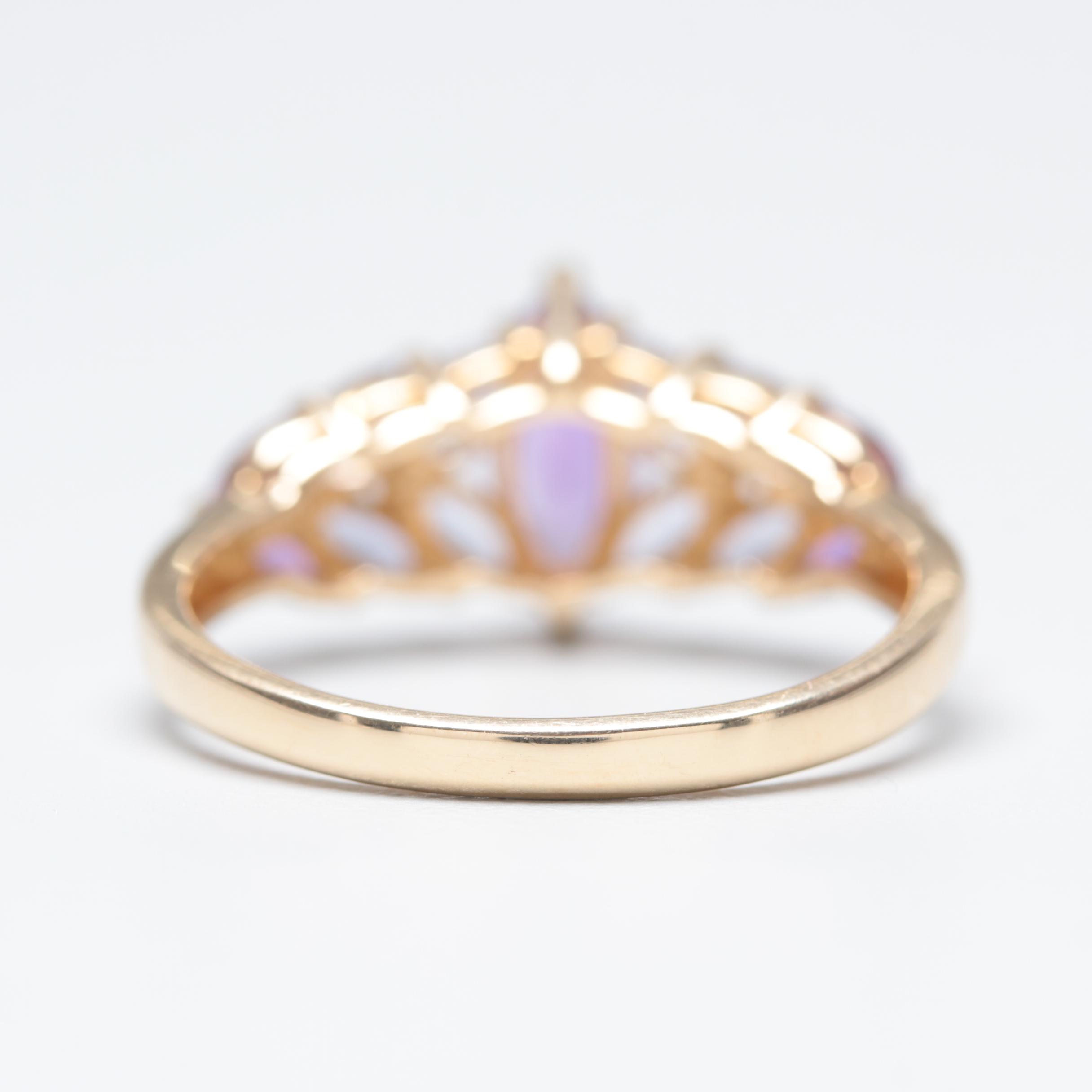 14K Yellow Gold Amethyst and Iolite Ring