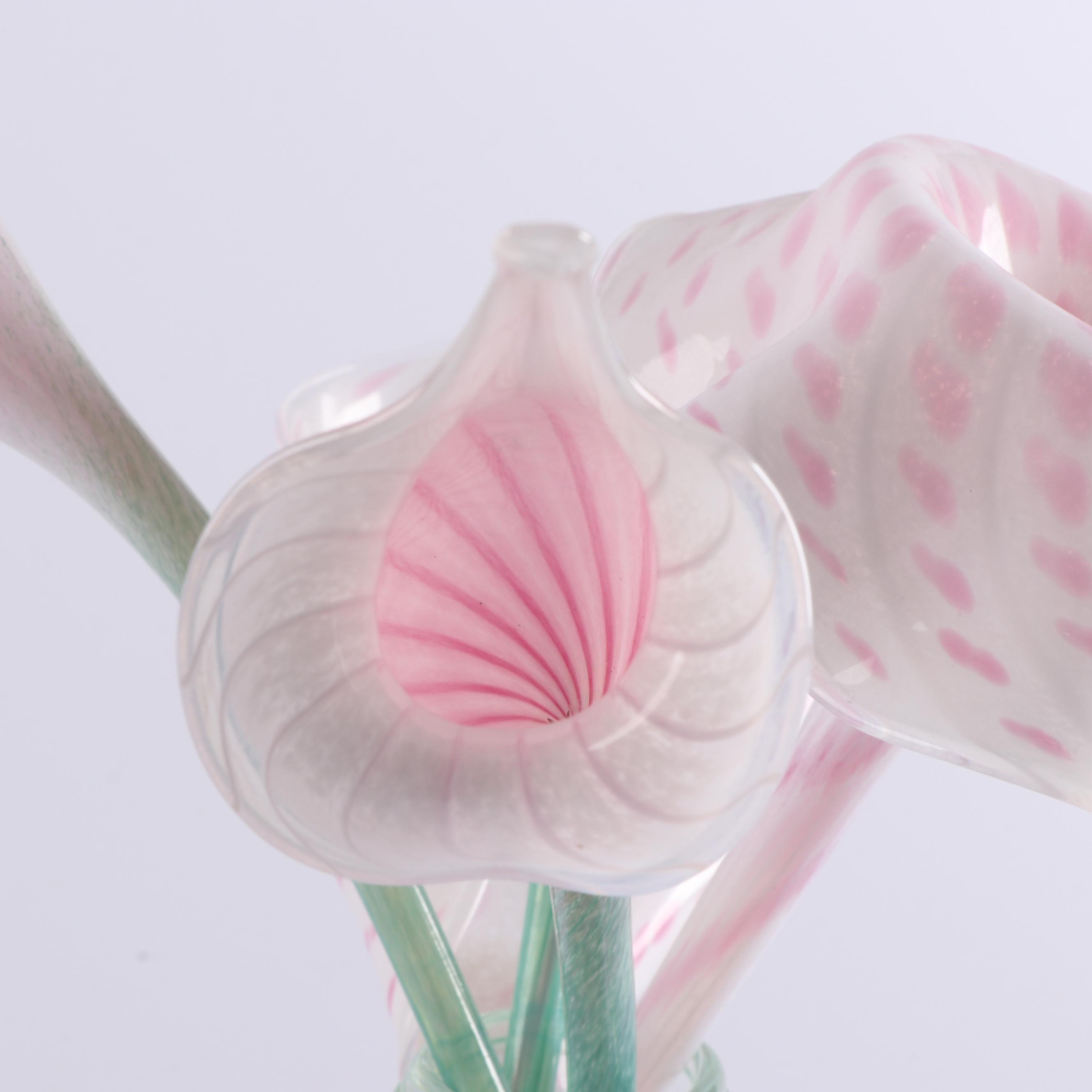 Cam Langley Art Glass Flowers in Blown Glass Vase