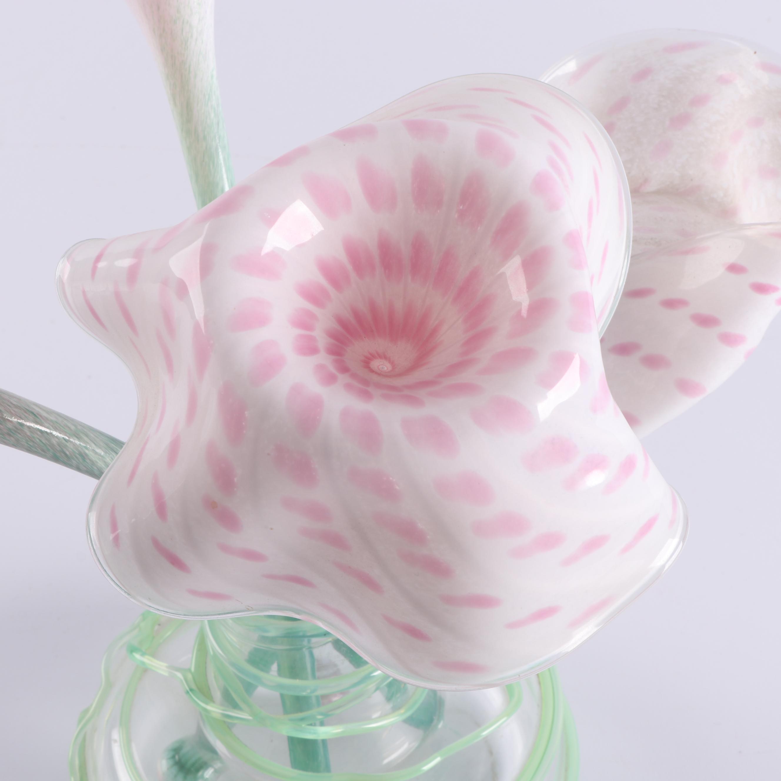 Cam Langley Art Glass Flowers in Blown Glass Vase
