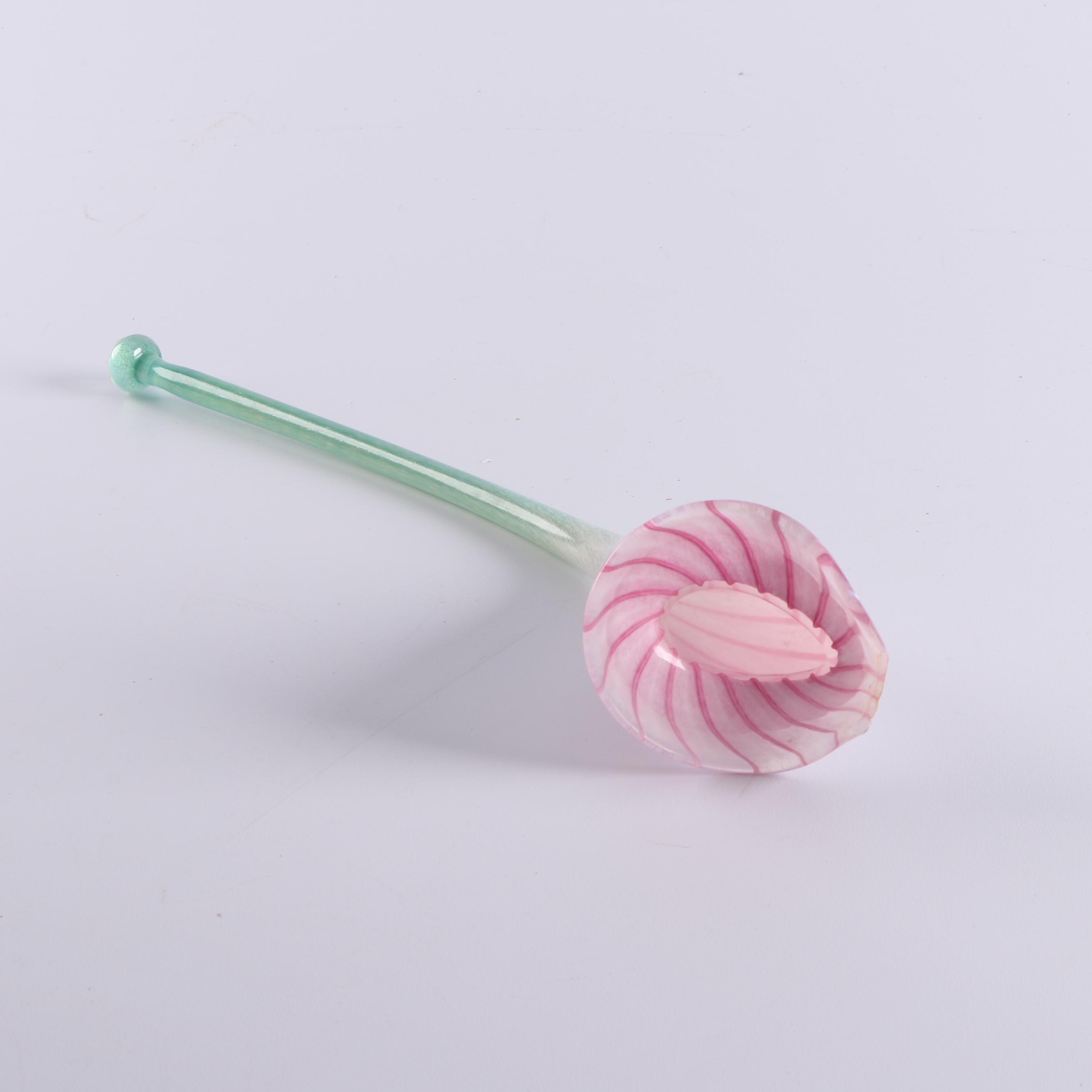 Cam Langley Art Glass Flowers in Blown Glass Vase