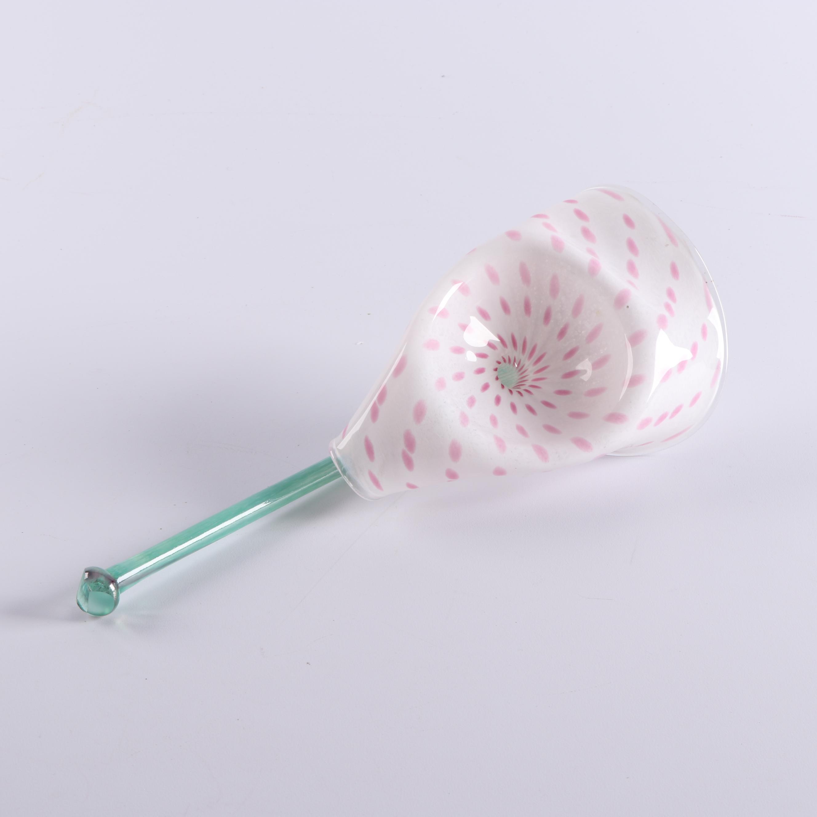 Cam Langley Art Glass Flowers in Blown Glass Vase