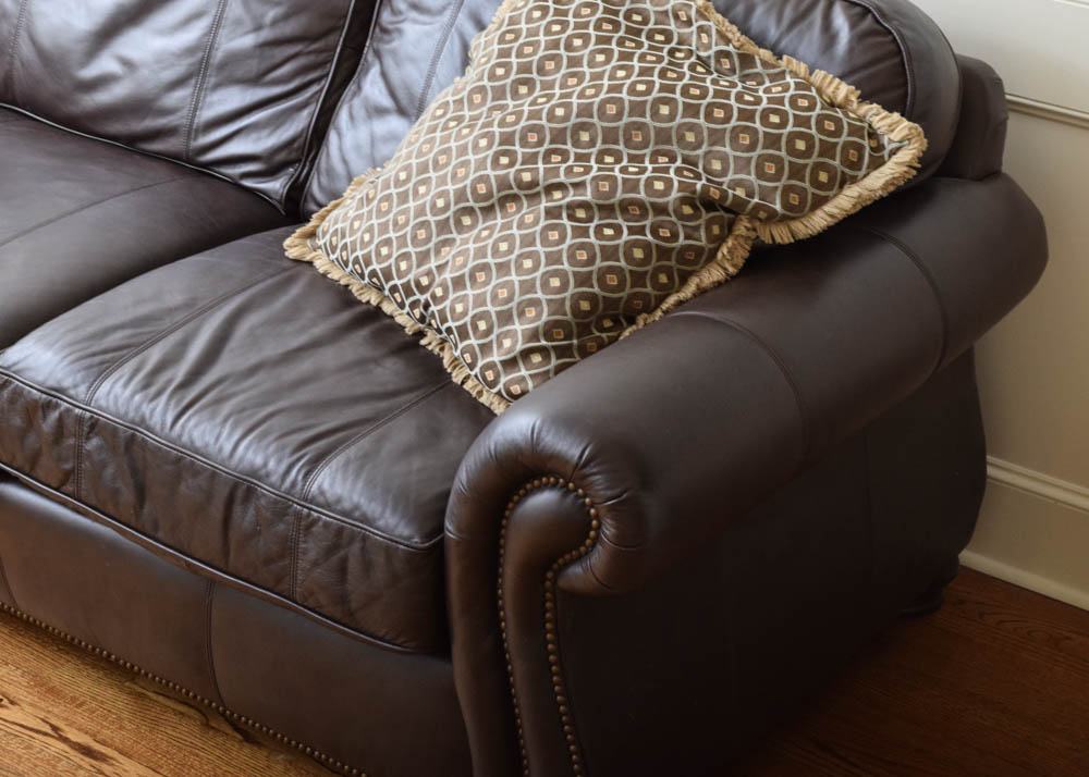 Bernhardt Bonded Leather Sectional Sofa