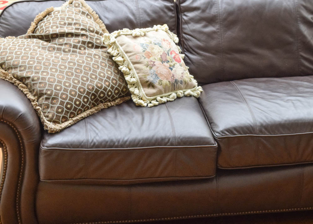 Bernhardt Bonded Leather Sectional Sofa