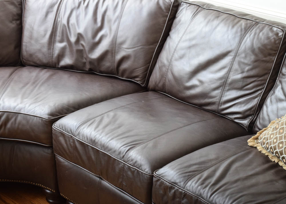 Bernhardt Bonded Leather Sectional Sofa