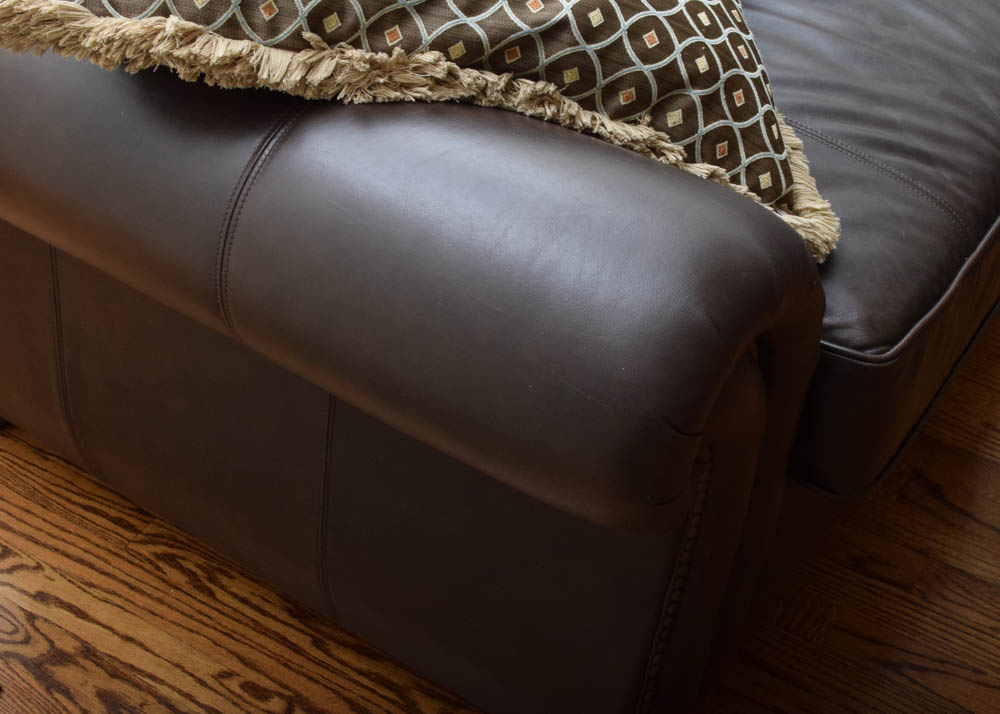 Bernhardt Bonded Leather Sectional Sofa