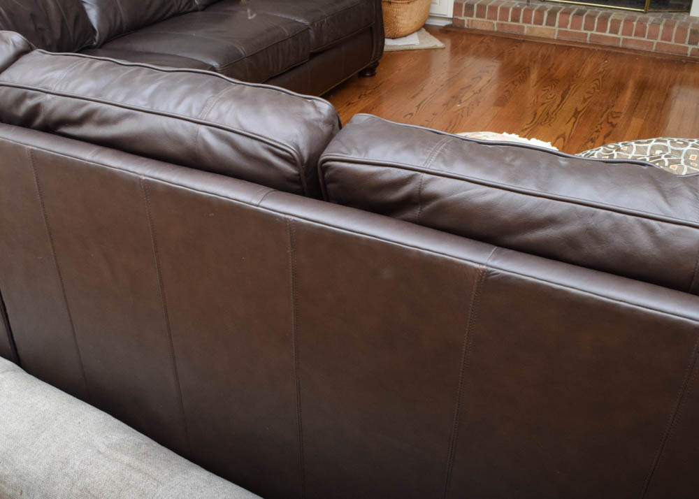 Bernhardt Bonded Leather Sectional Sofa