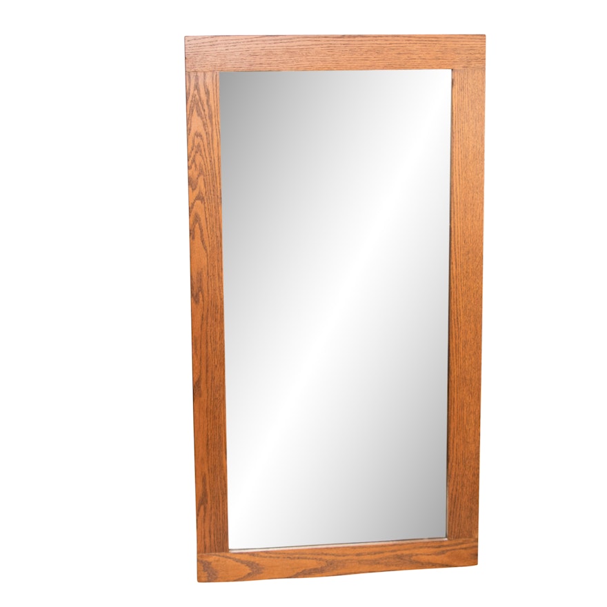 Wood Framed Beveled Wall Mirror