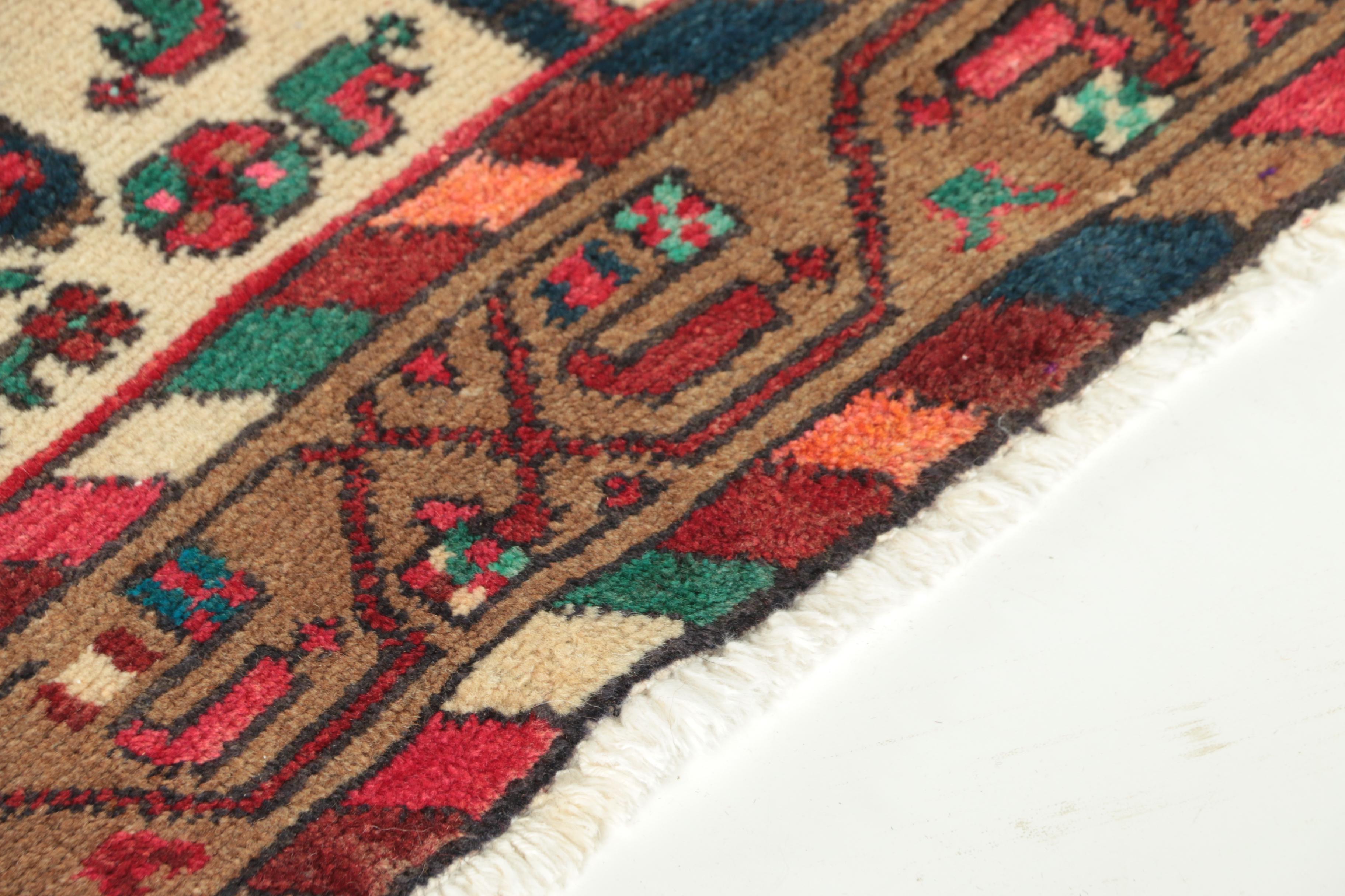 Hand-Knotted Persian Village Wool Long Rug