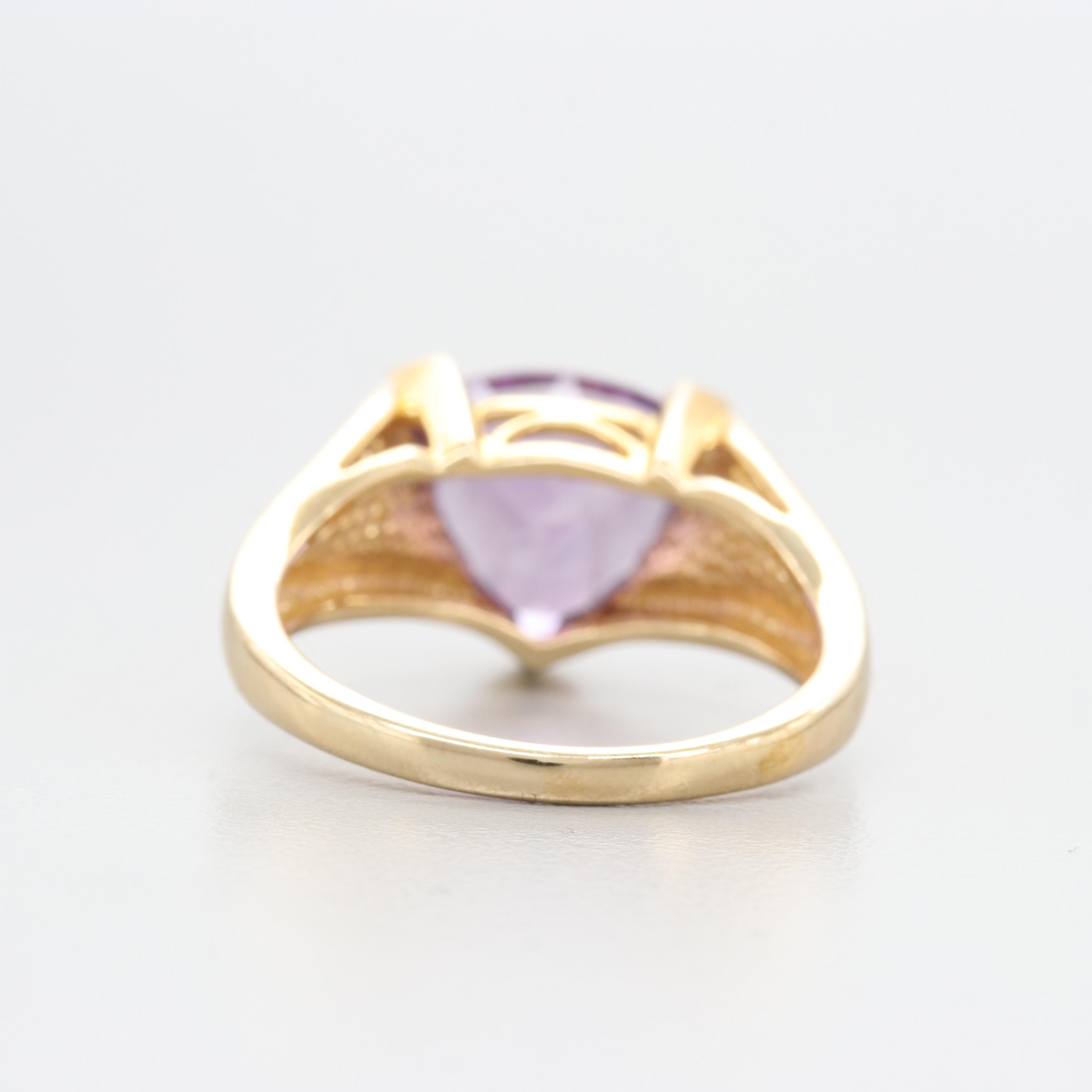 14K Yellow Gold Amethyst Ring