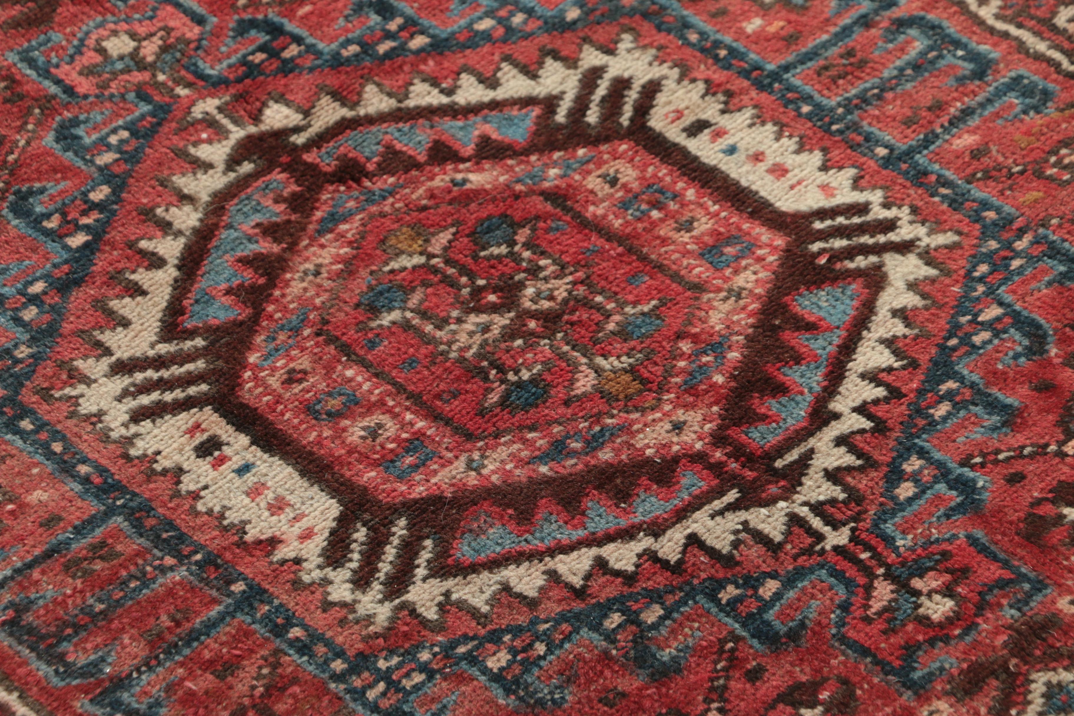 Hand-Knotted Persian Karaja Heriz Wool Carpet Runner