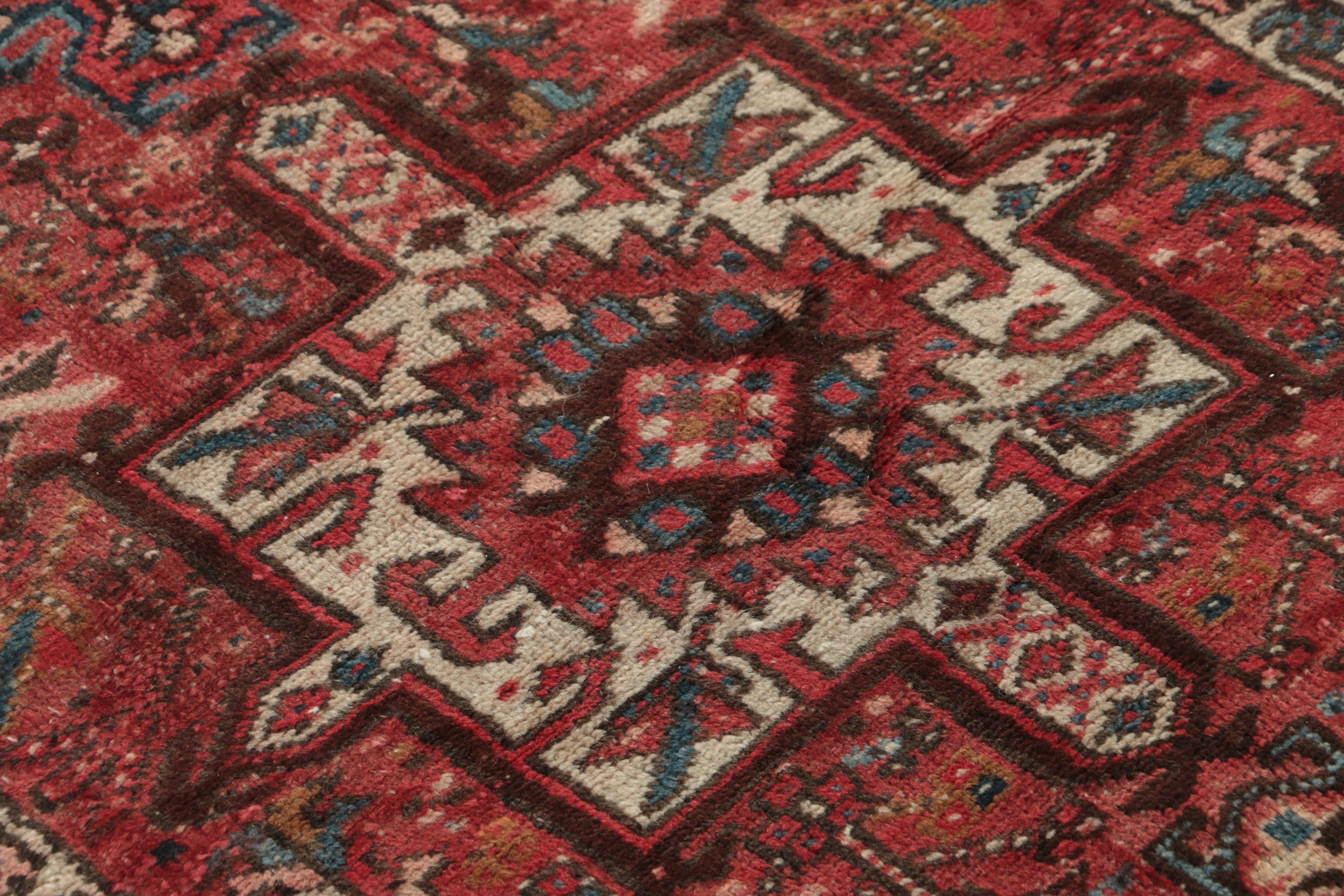 Hand-Knotted Persian Karaja Heriz Wool Carpet Runner