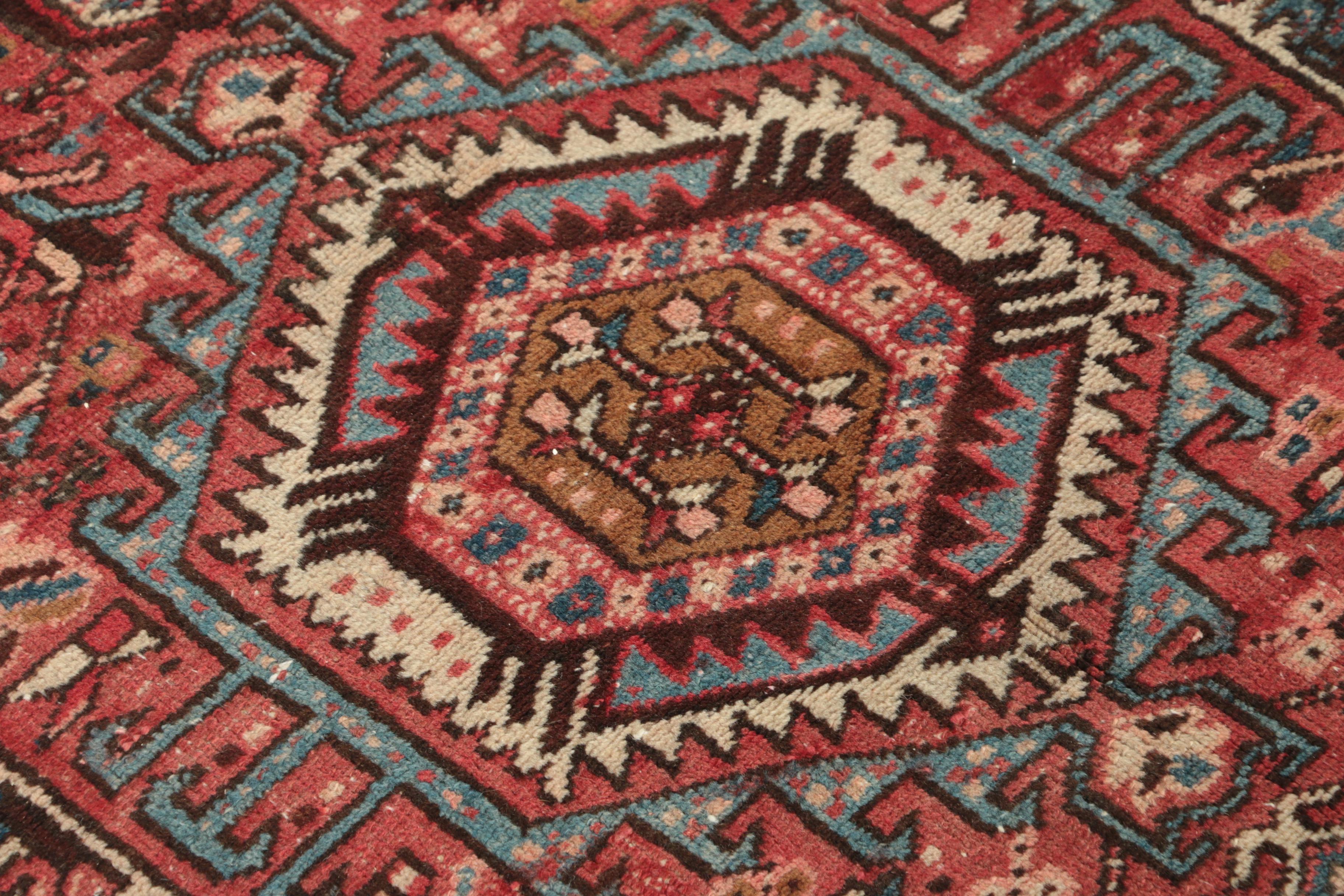 Hand-Knotted Persian Karaja Heriz Wool Carpet Runner