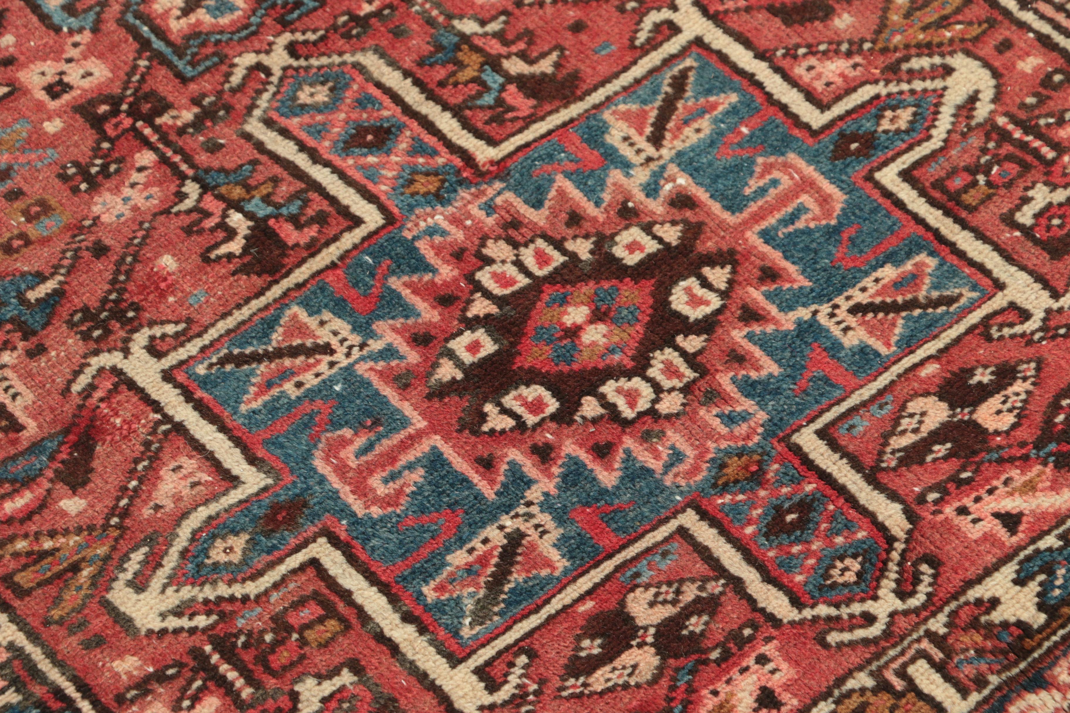 Hand-Knotted Persian Karaja Heriz Wool Carpet Runner
