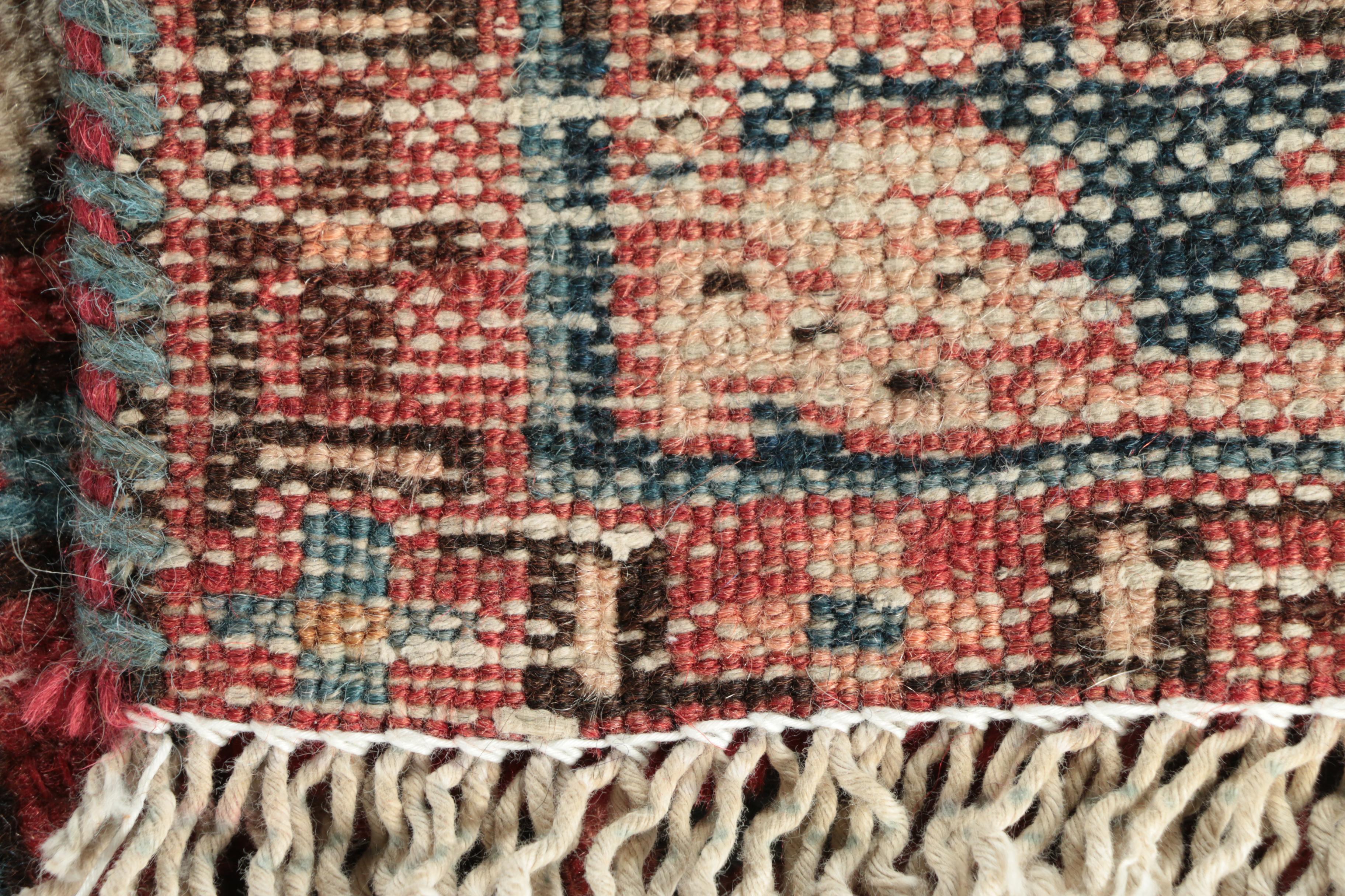 Hand-Knotted Persian Karaja Heriz Wool Carpet Runner