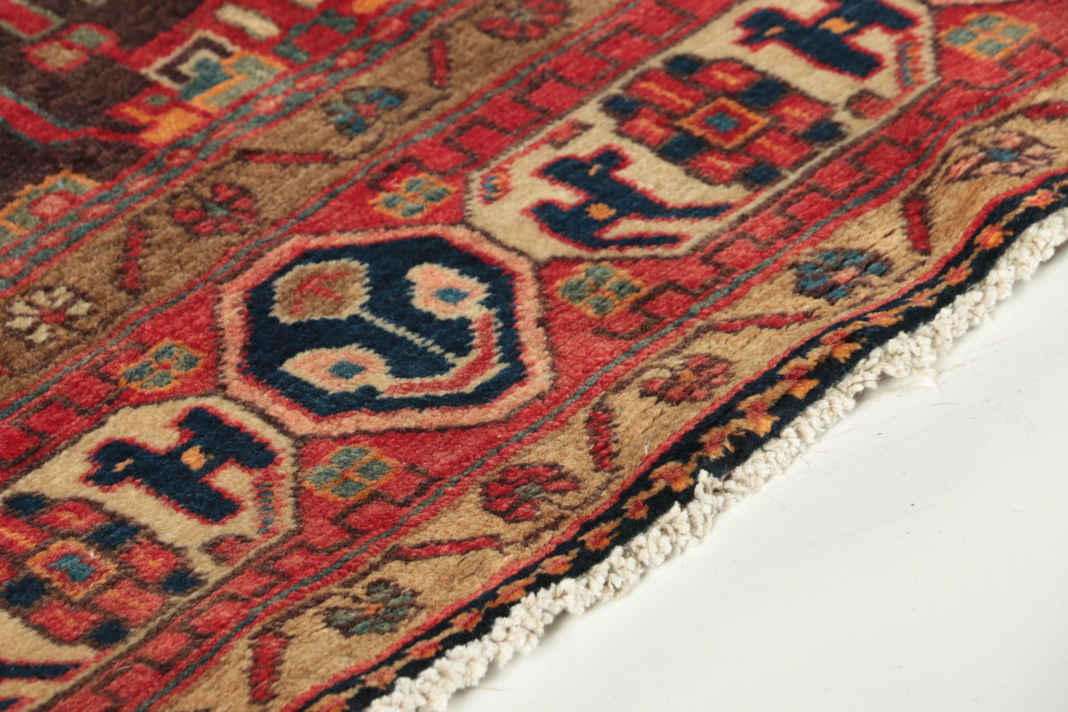 Hand-Knotted Persian Nahavand Wool Rug