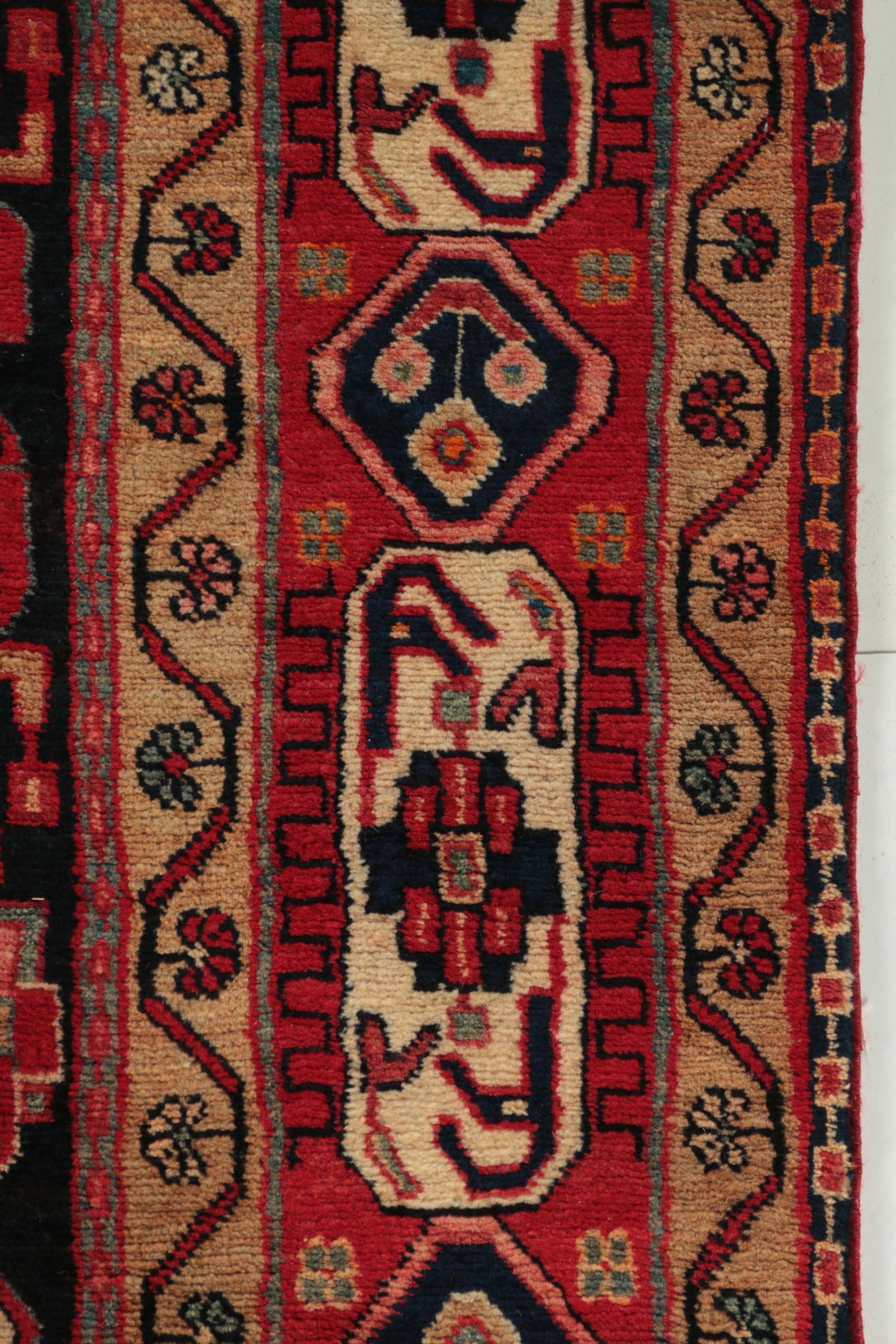 Hand-Knotted Persian Nahavand Wool Rug
