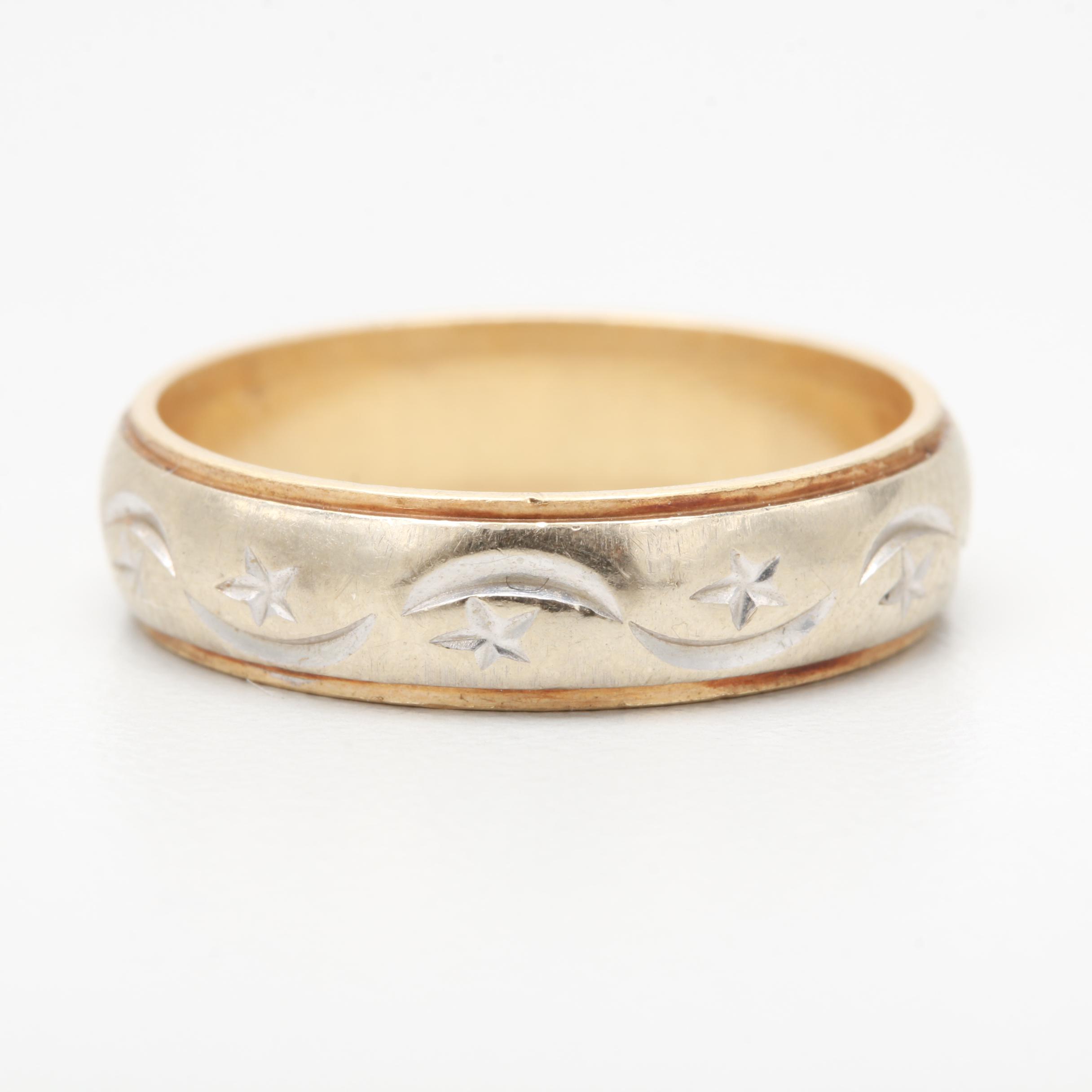 14K Gold Two Tone Band