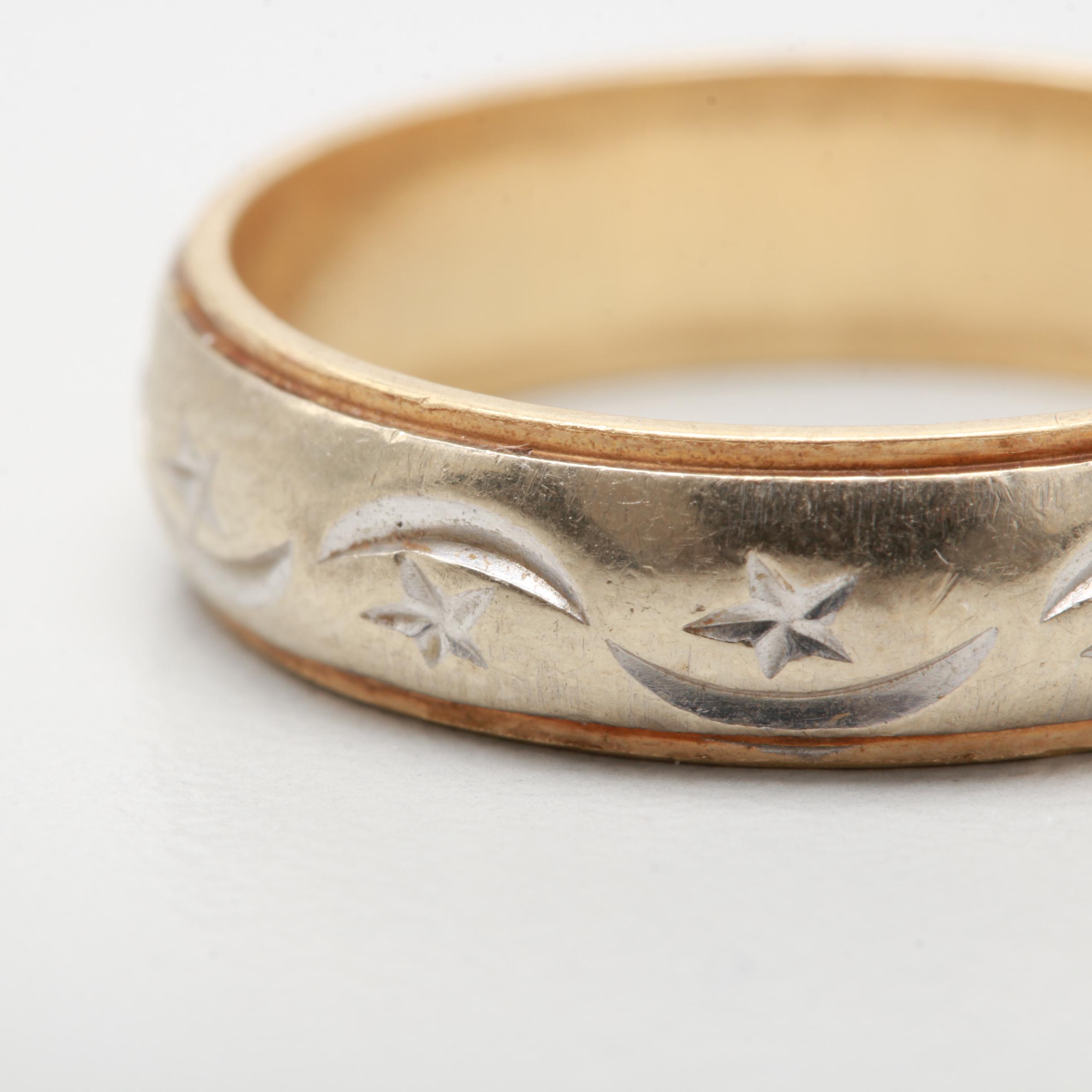 14K Gold Two Tone Band