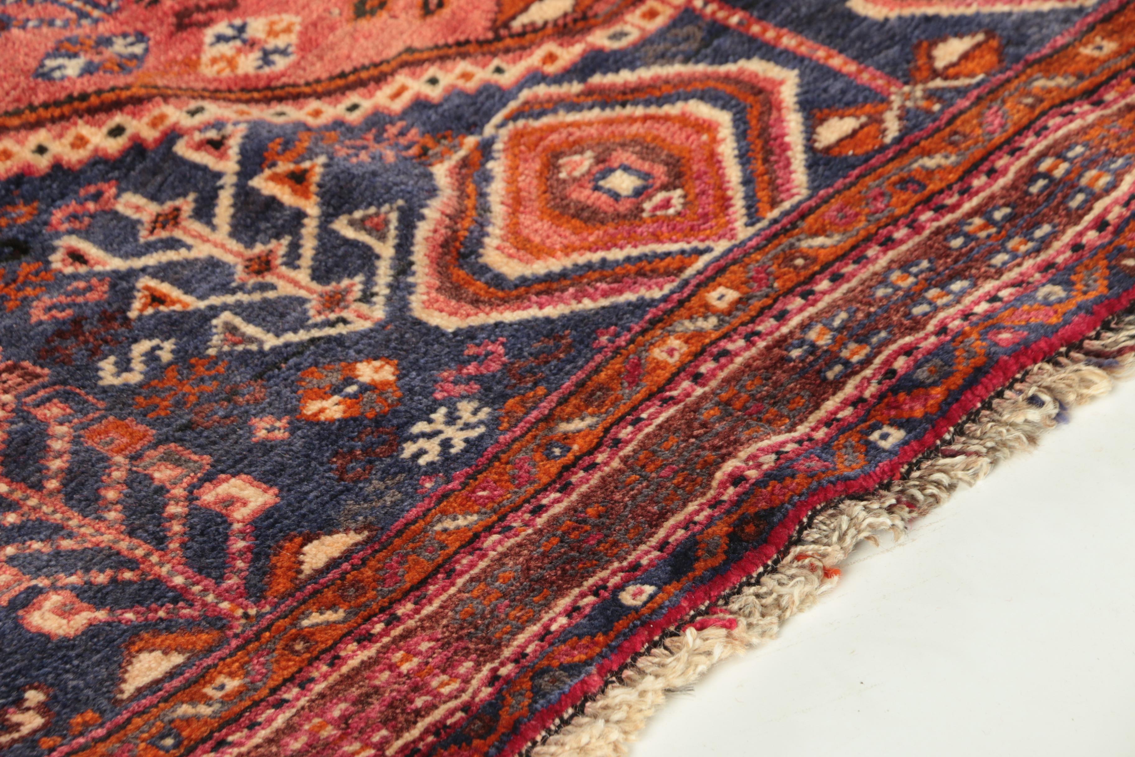 Hand-Knotted Persian Qashqai Wool Rug